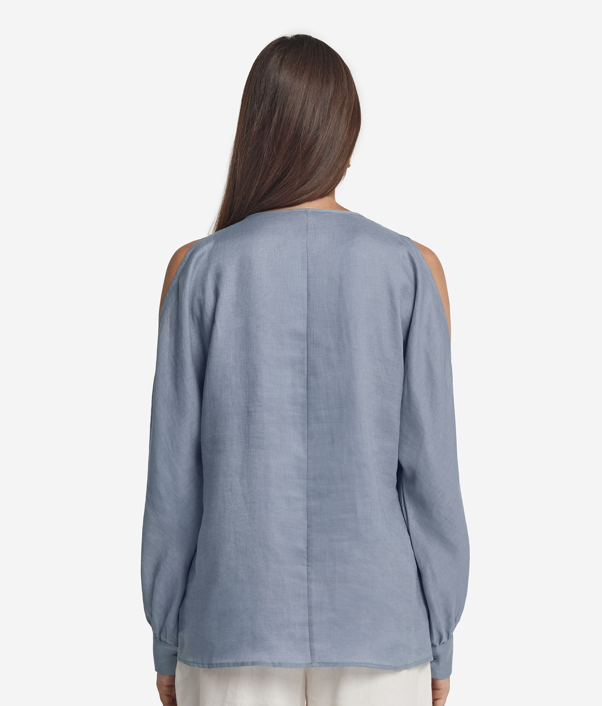 Camicia Spalle Cut Out in Lino