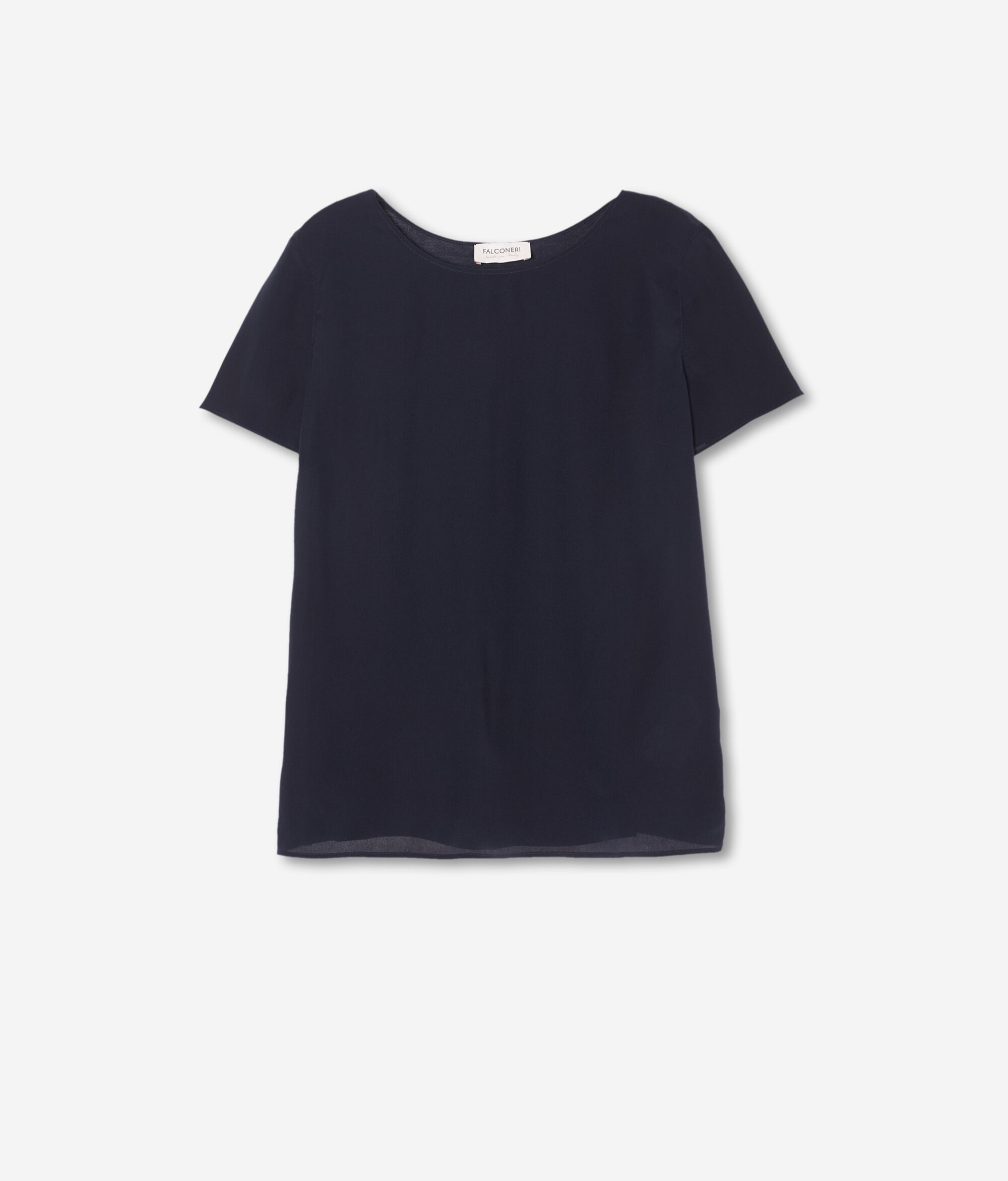 Rundhals-T-Shirt aus Seide