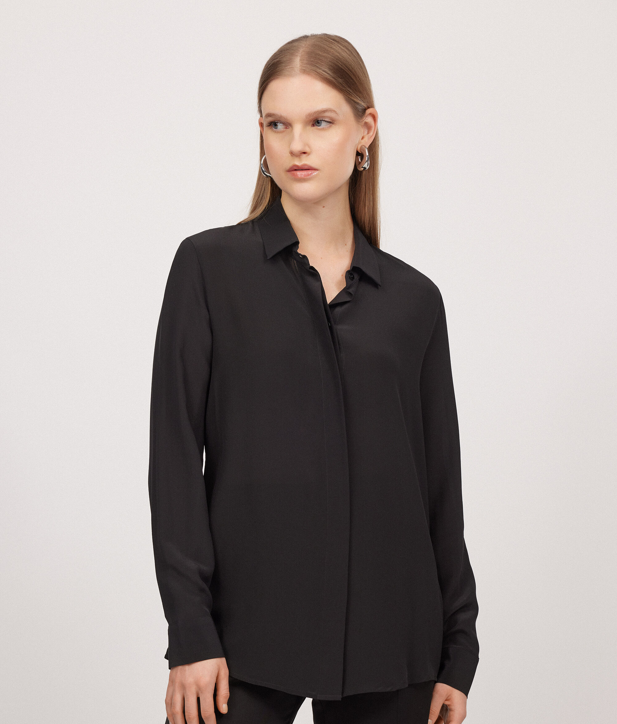 Silk Shirt with Collar