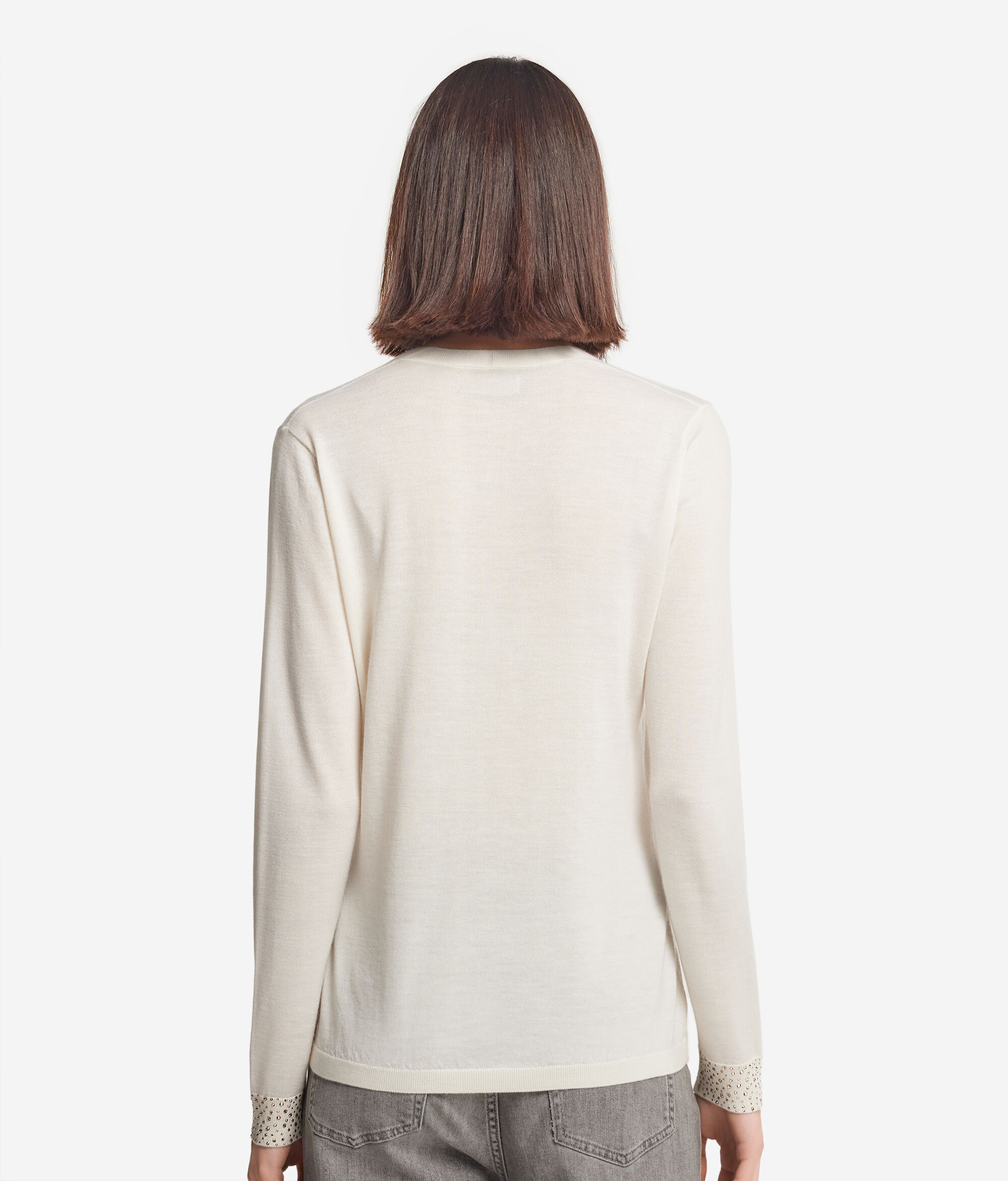 Ultrafine Cashmere Sweater with Rhinestones