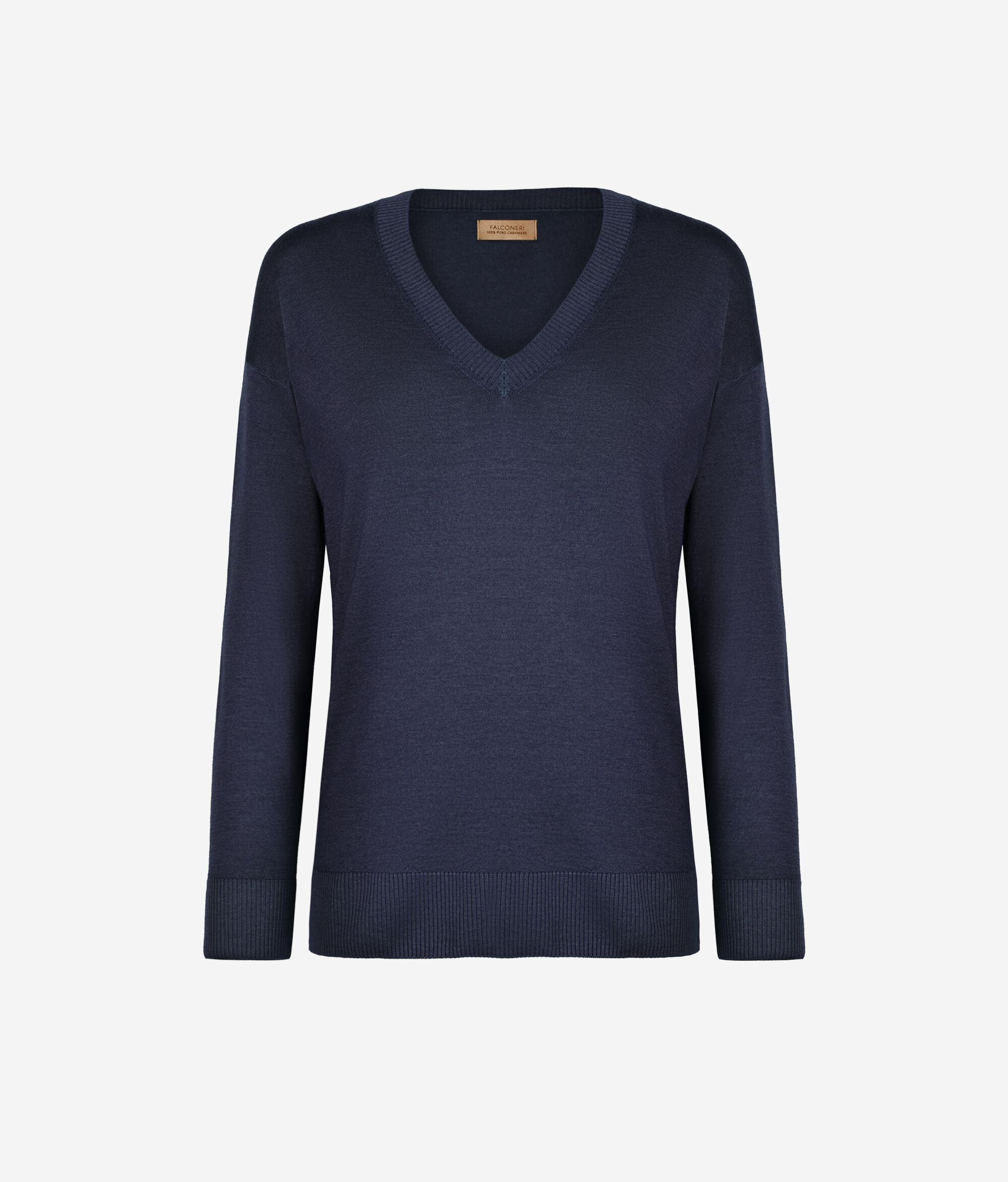 Pullover mit V-Ausschnitt und Schlitzen aus Kaschmir