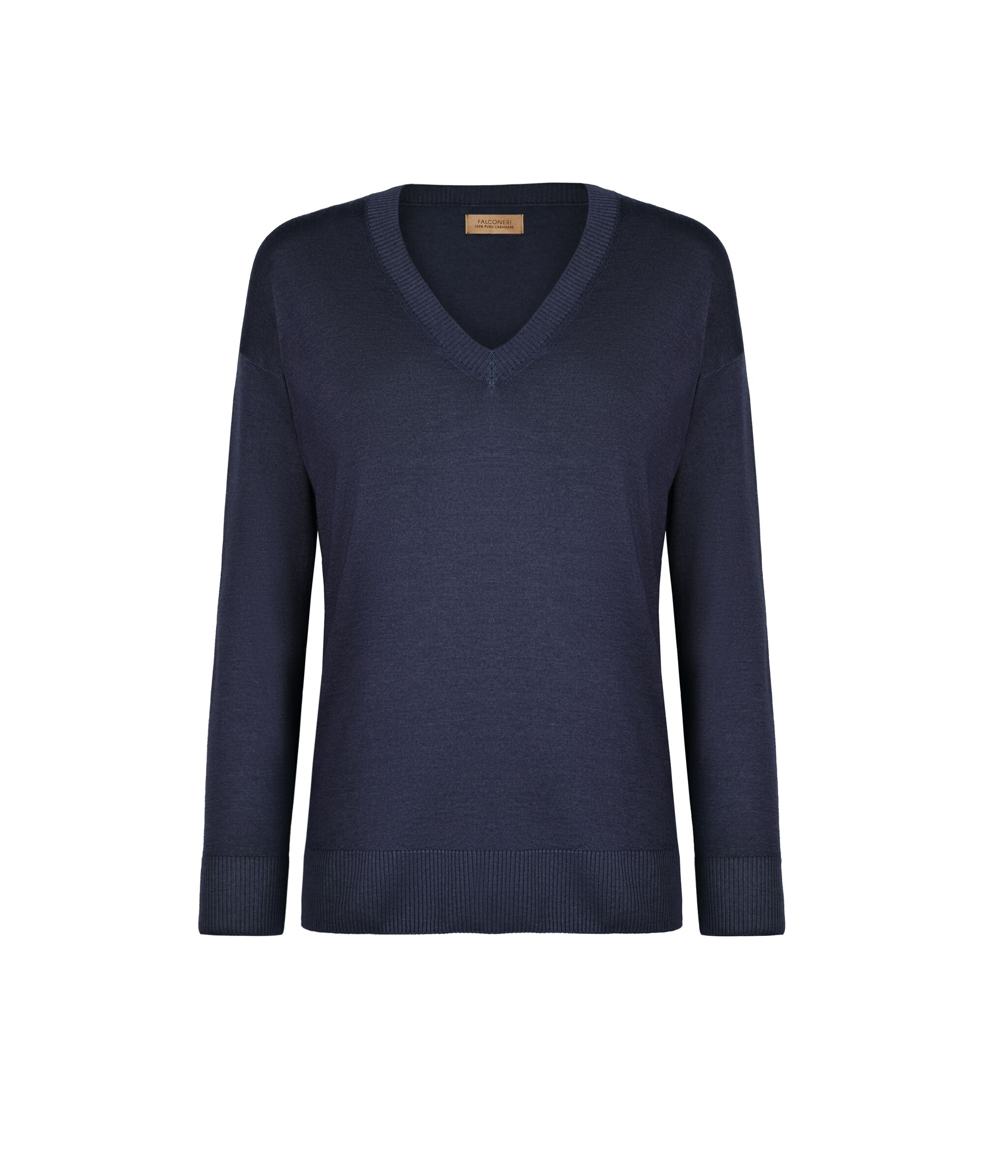 V-Neck Cashmere Jumper with Slits