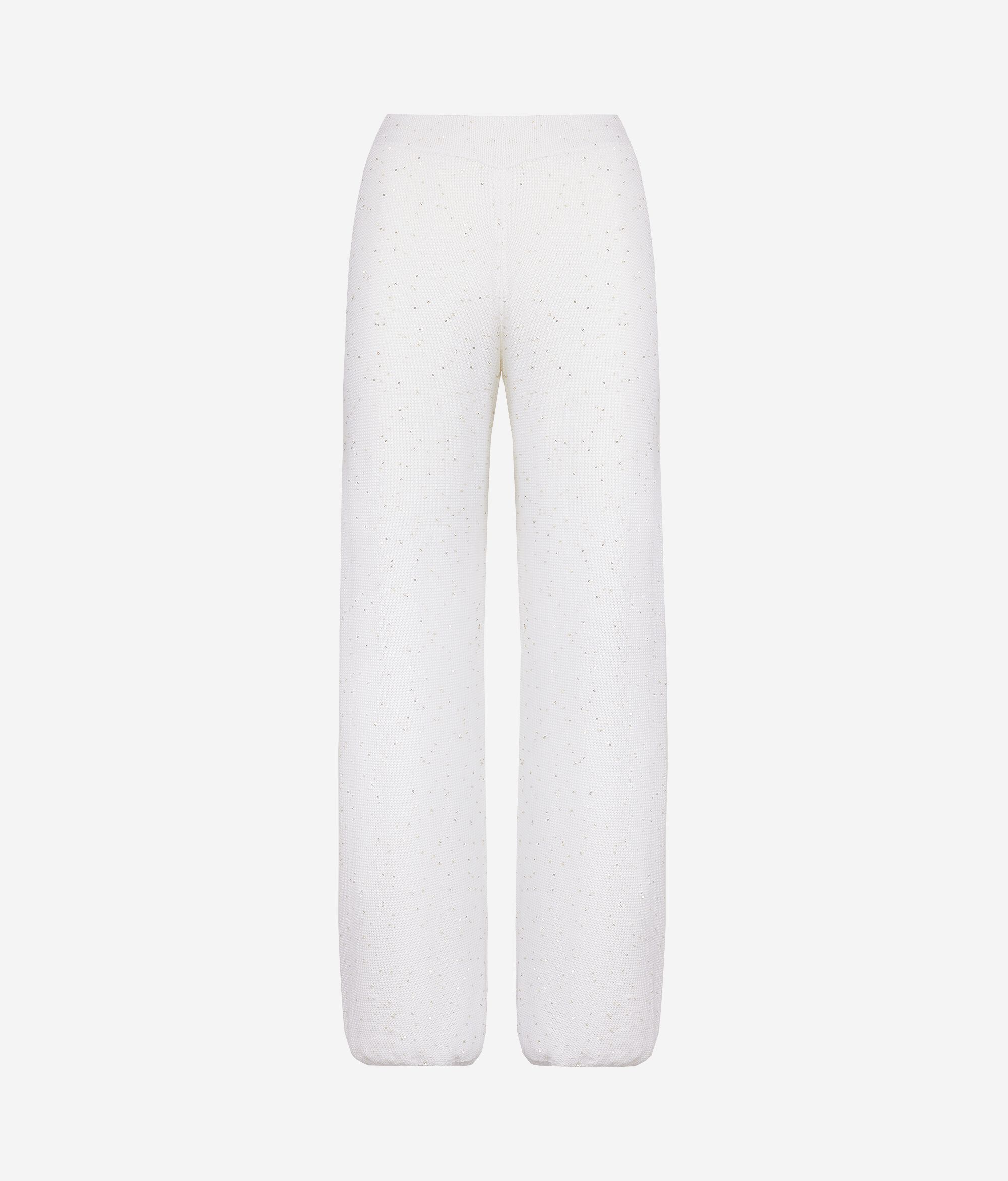 Weite Hose mit Minipailletten