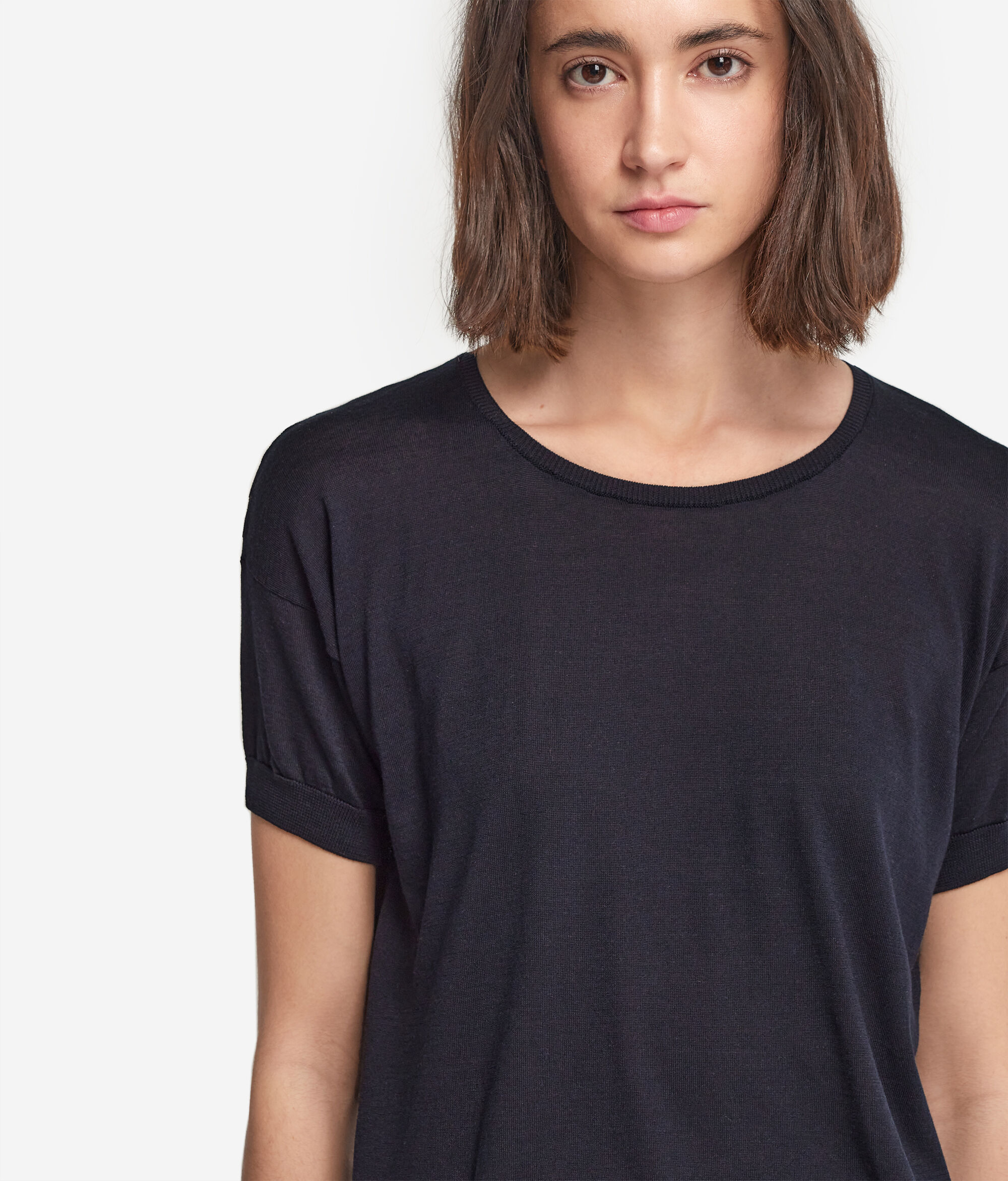 Maglia Girocollo in Seta e Cotone