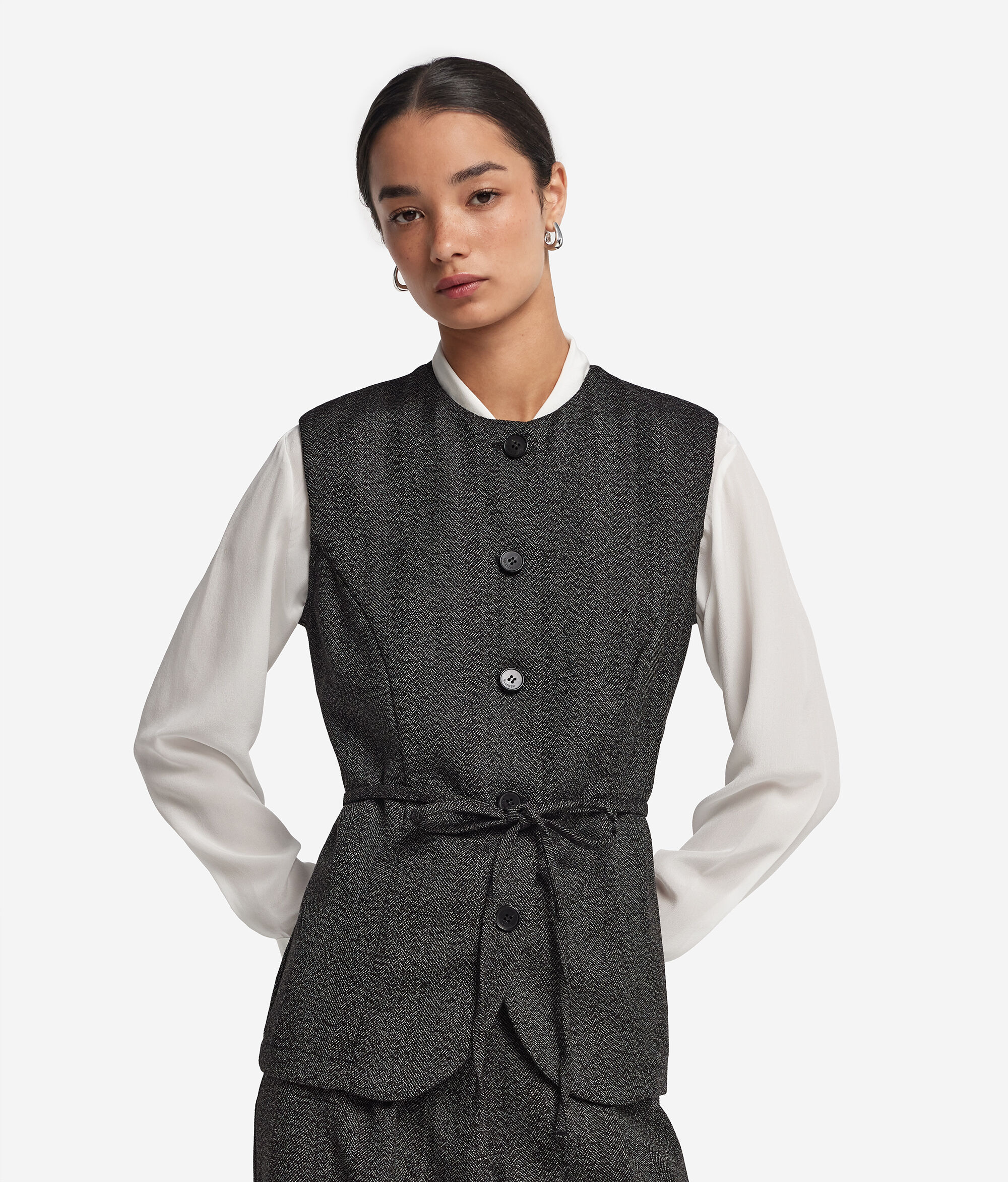Gilet en laine à chevrons