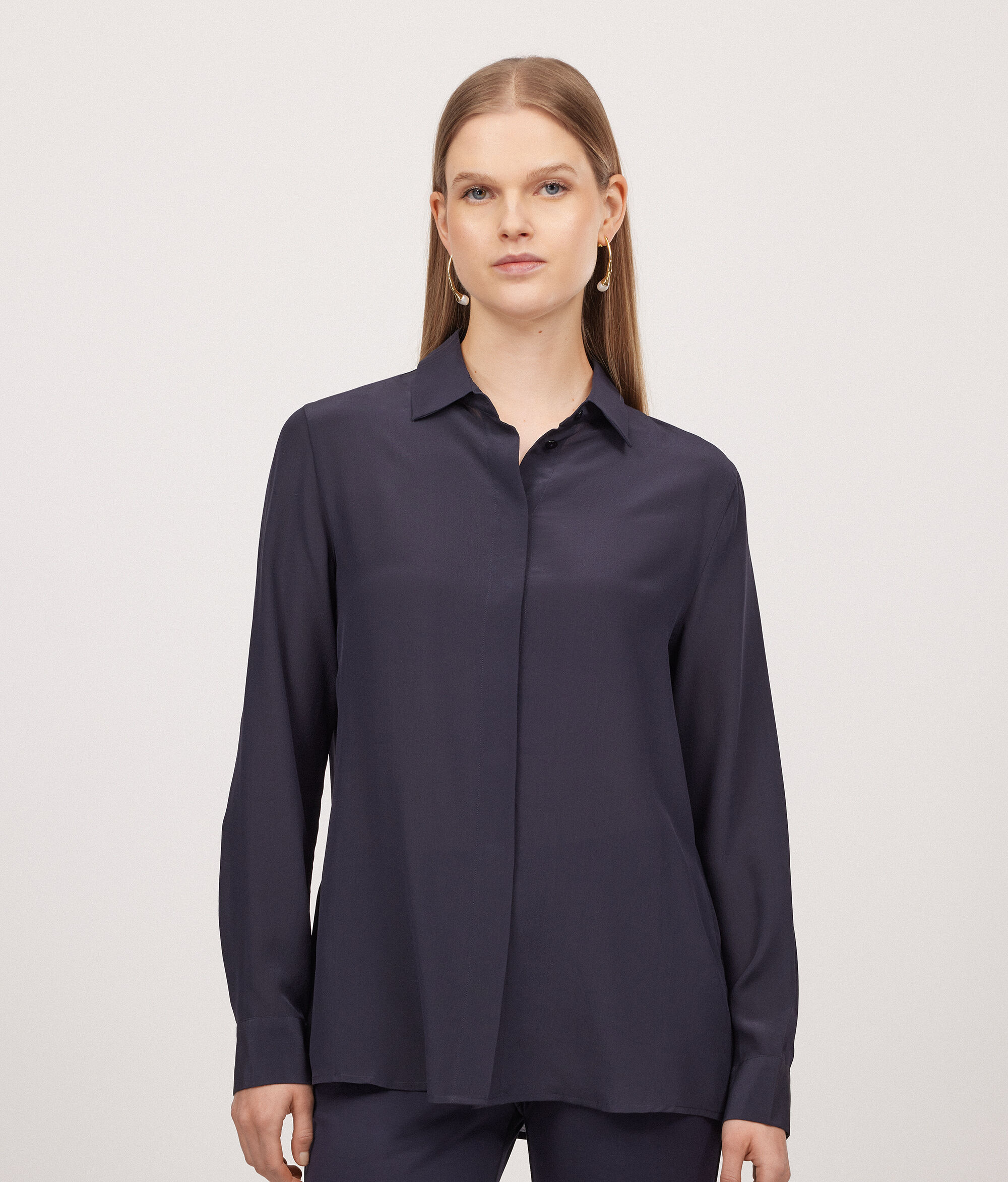 Silk Shirt with Collar