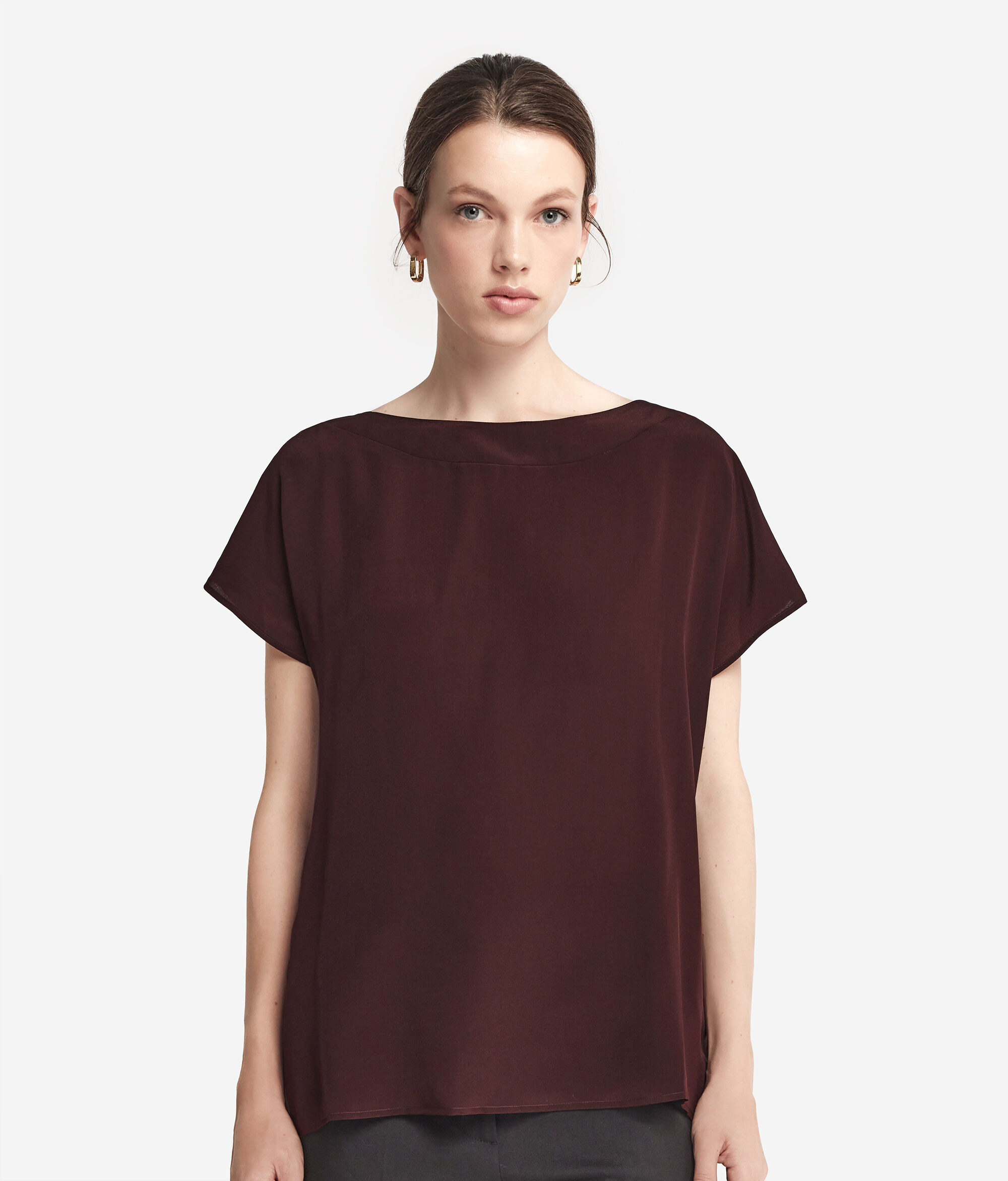 Silk and Modal Boat-Neck T-Shirt
