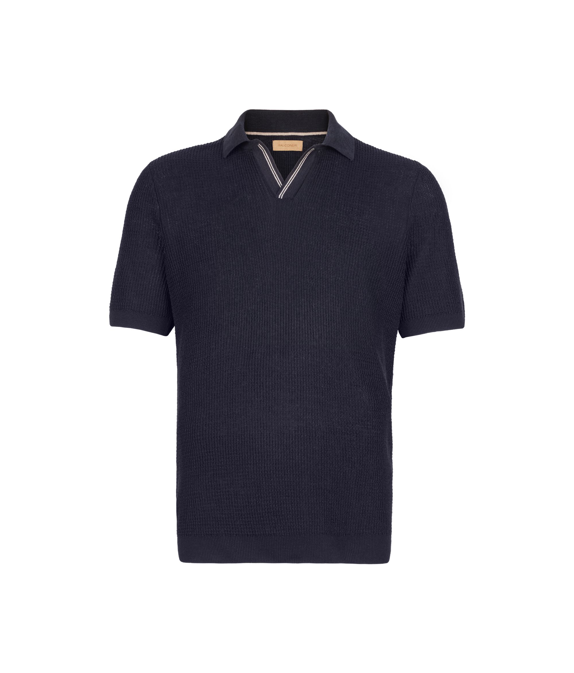 Рубашка поло с коротким рукавом и вафельным узором Colore Blu Navy