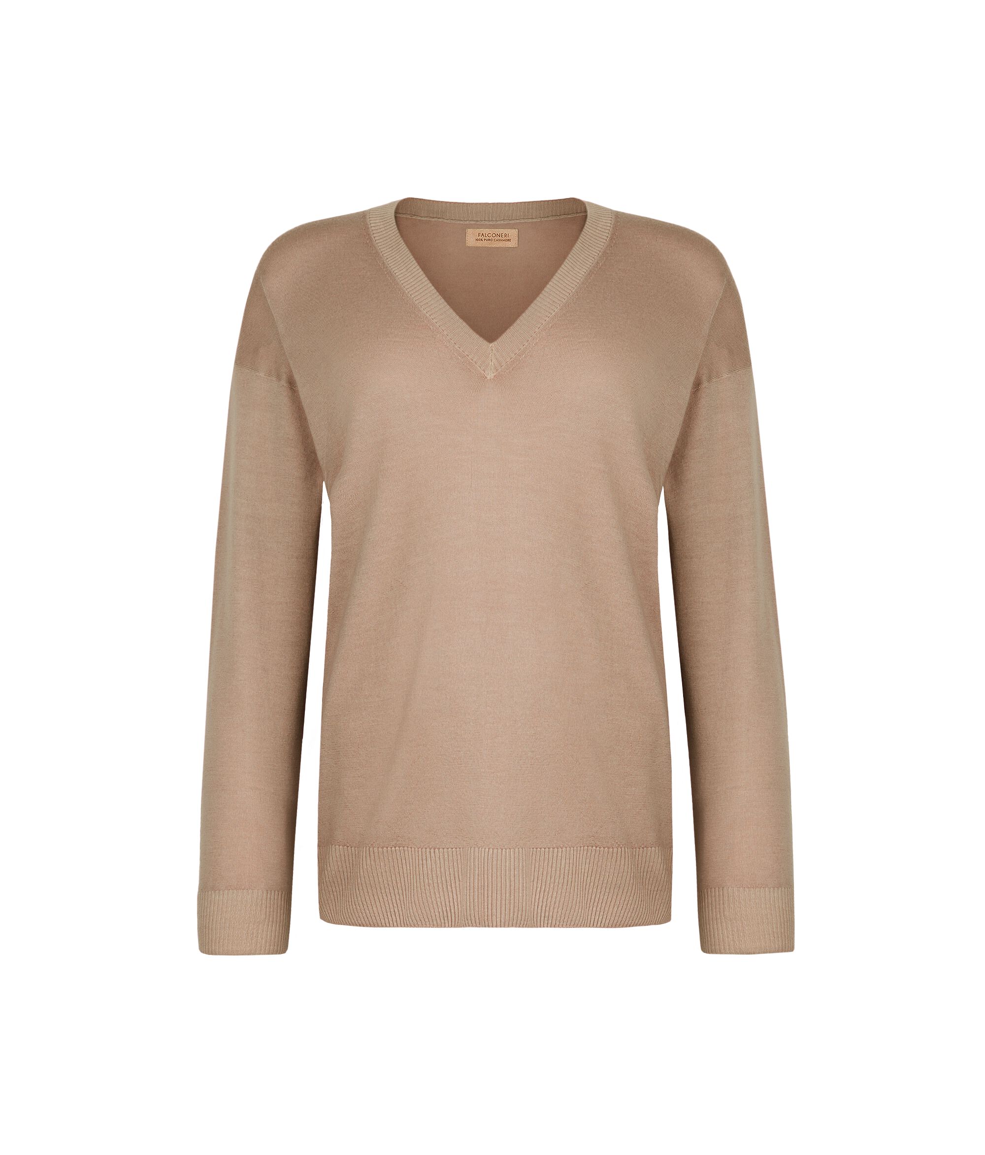 V-Neck Cashmere Jumper with Slits
