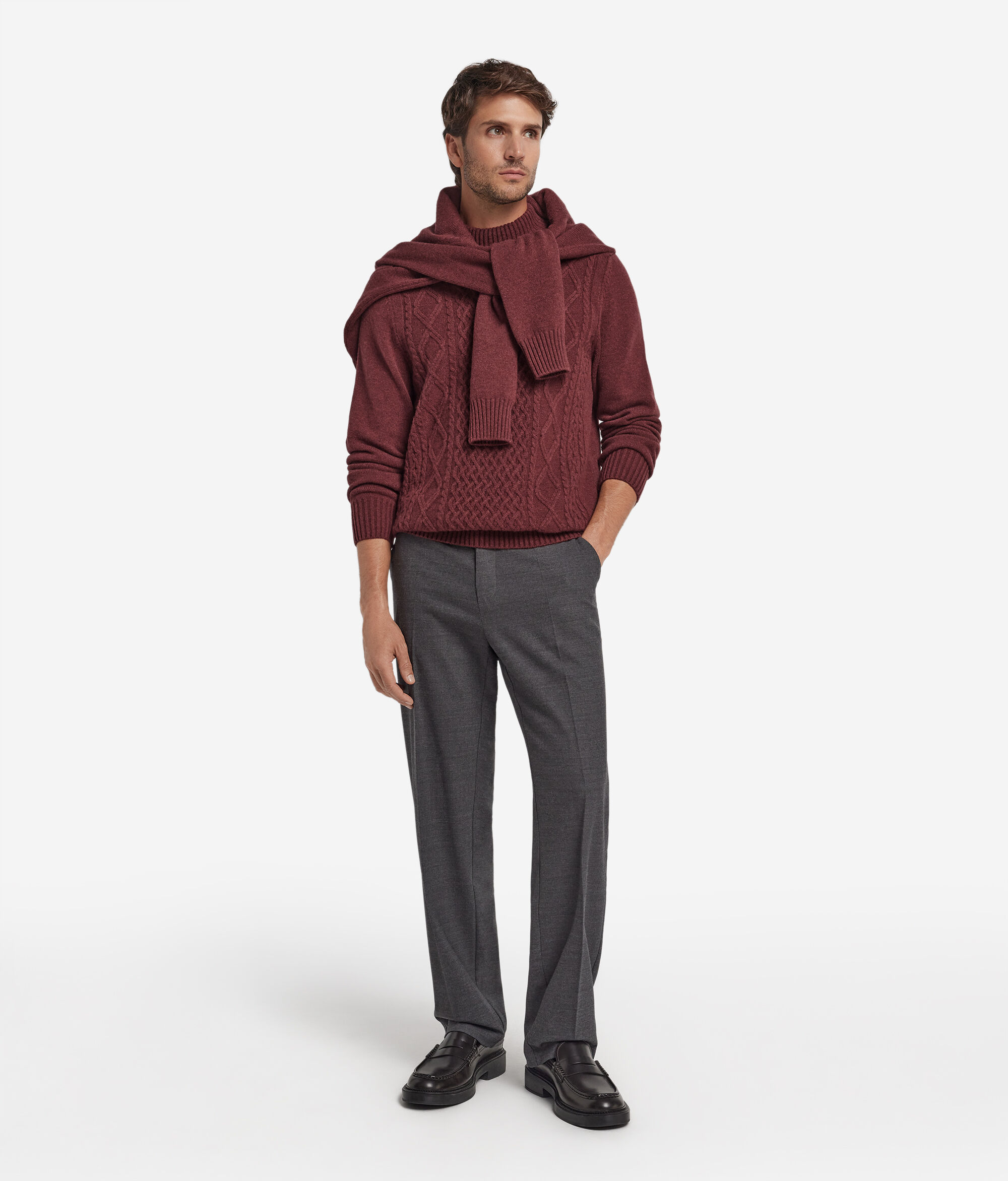 Rollkragenpullover mit Patentstrick-Motiv aus Kaschmir Ultrasoft