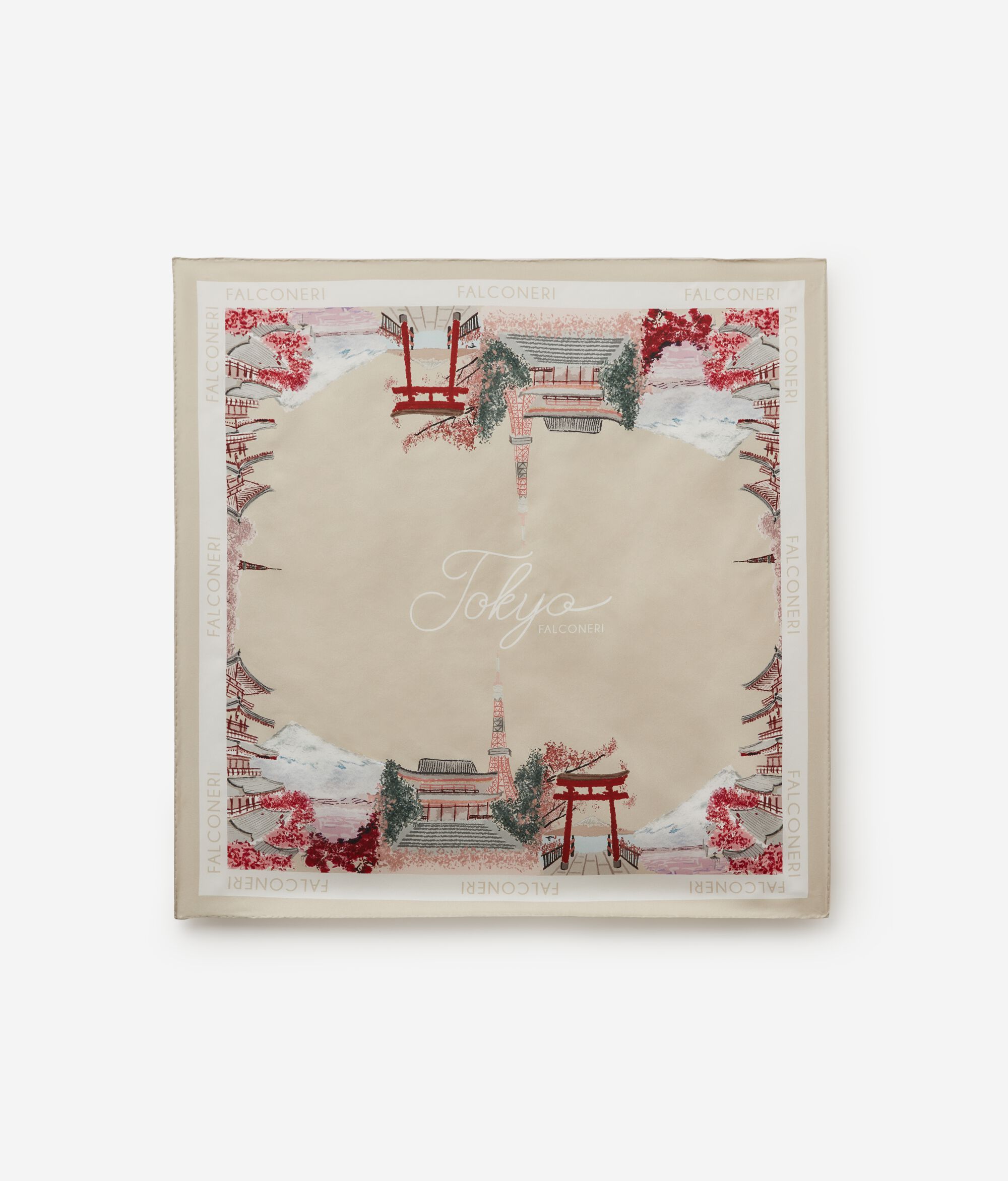 Foulard en soie à motif ville