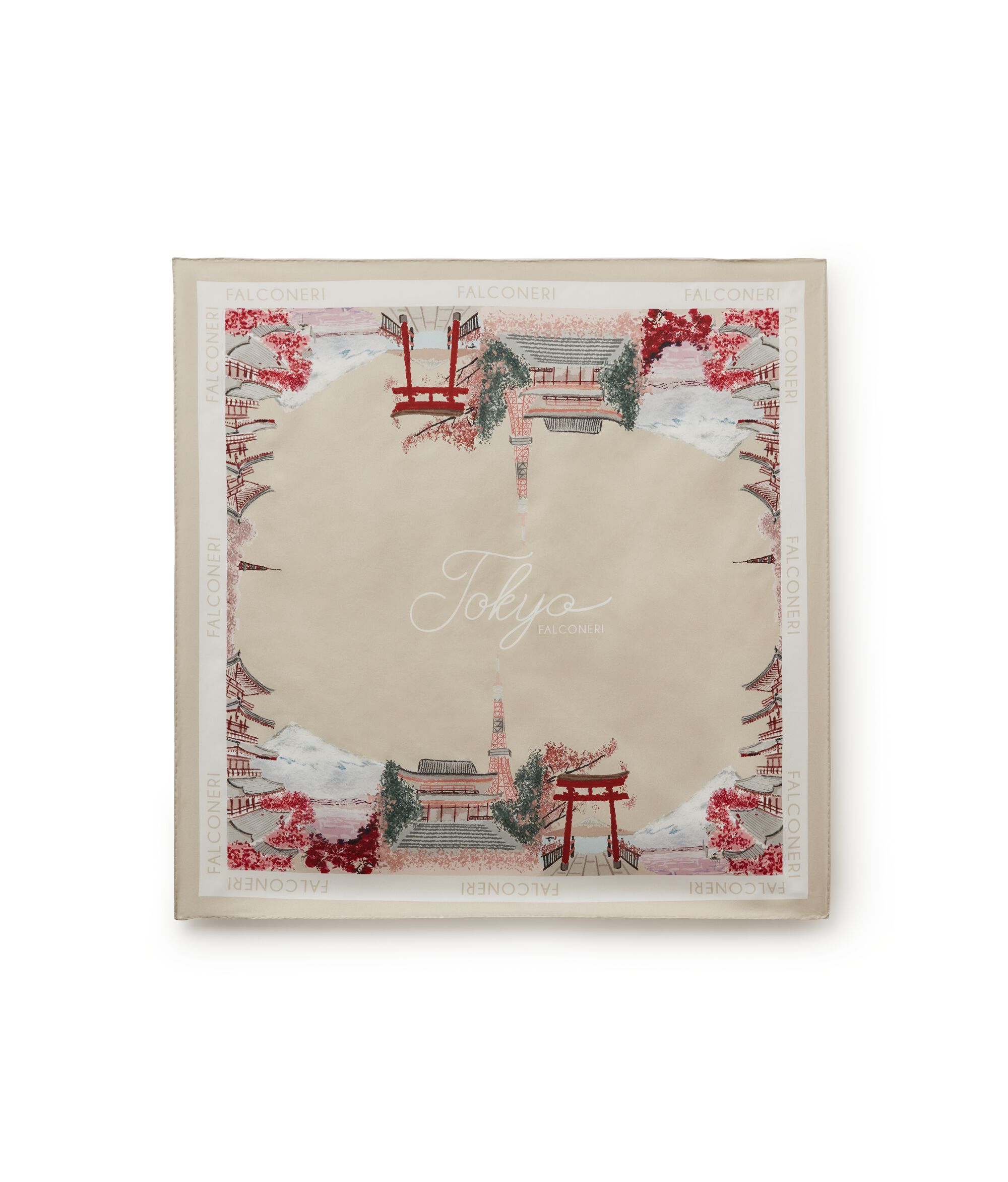 Foulard en soie à motif ville