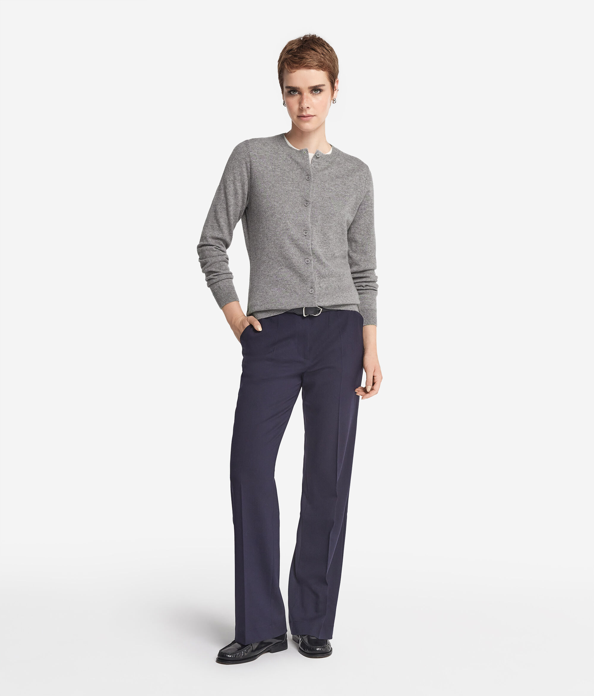 Ultrasoft Cashmere Round-Neck Cardigan