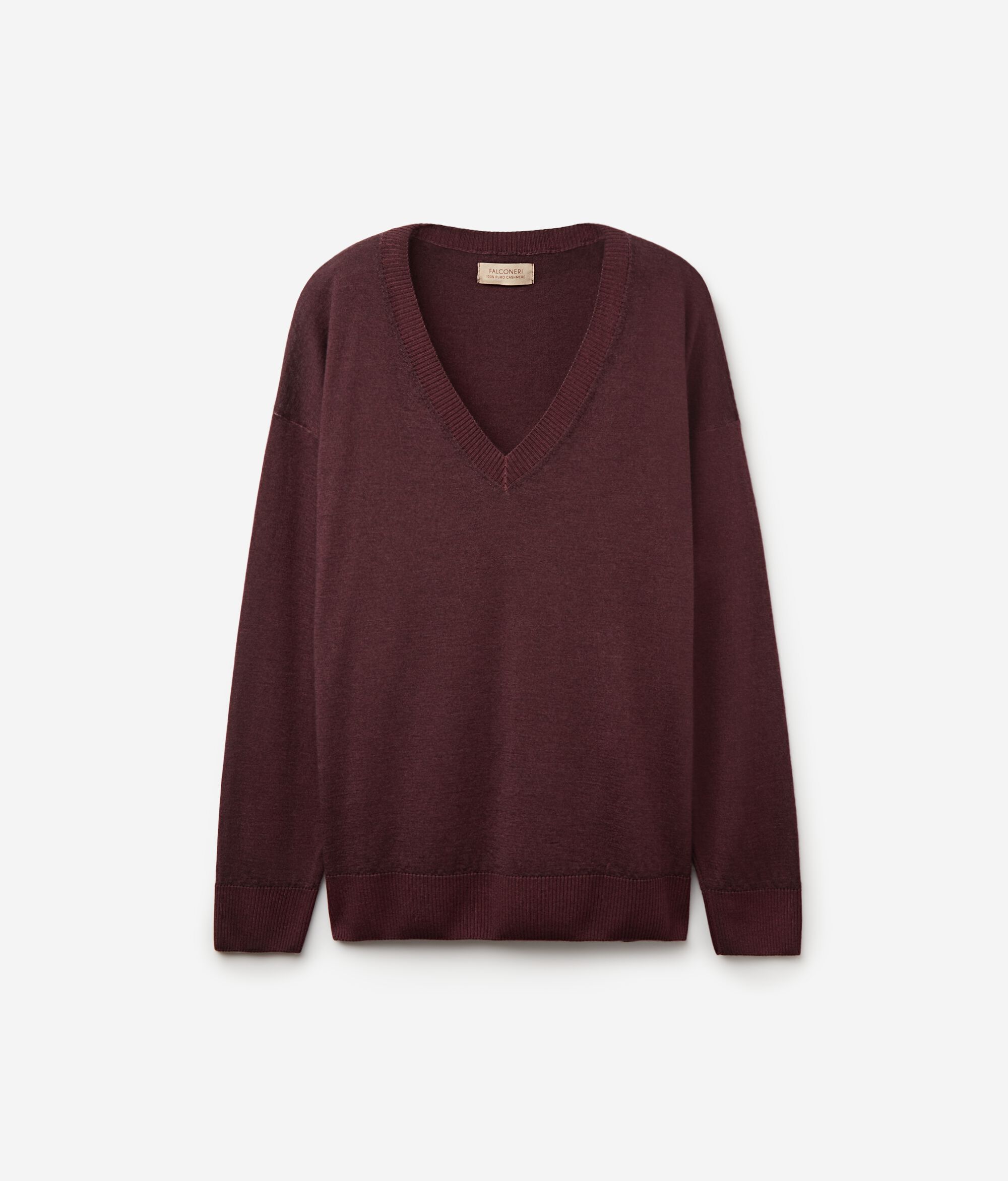 V-Neck Cashmere Jumper with Slits