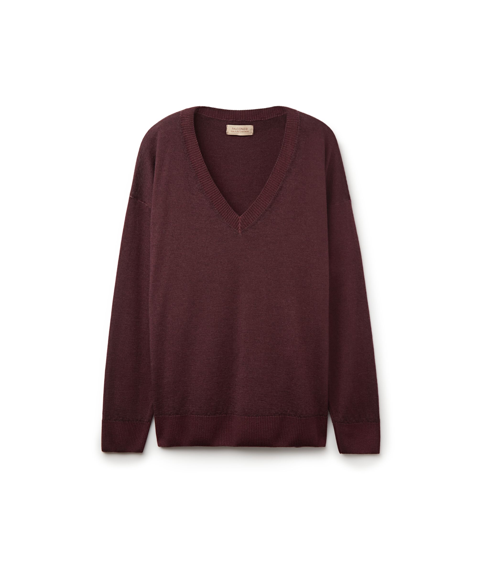 Maglia a scollo a V in Cashmere con spacchi