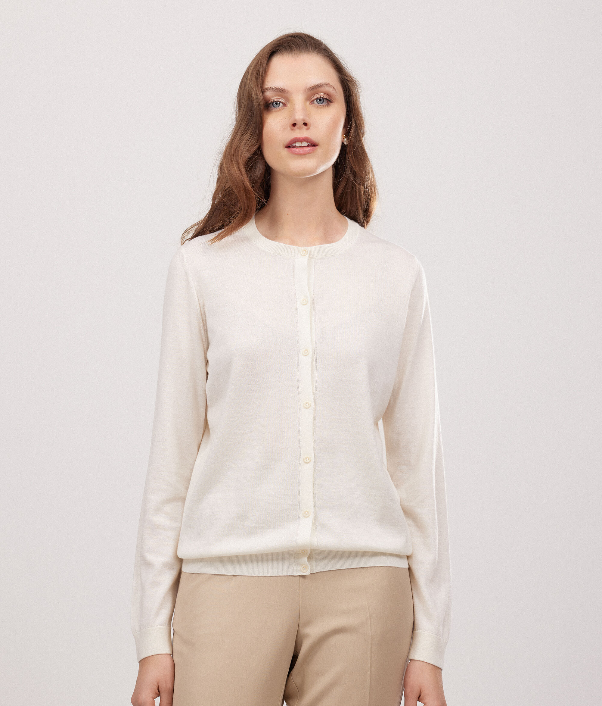 Round-Neck Ultrafine Cashmere Cardigan