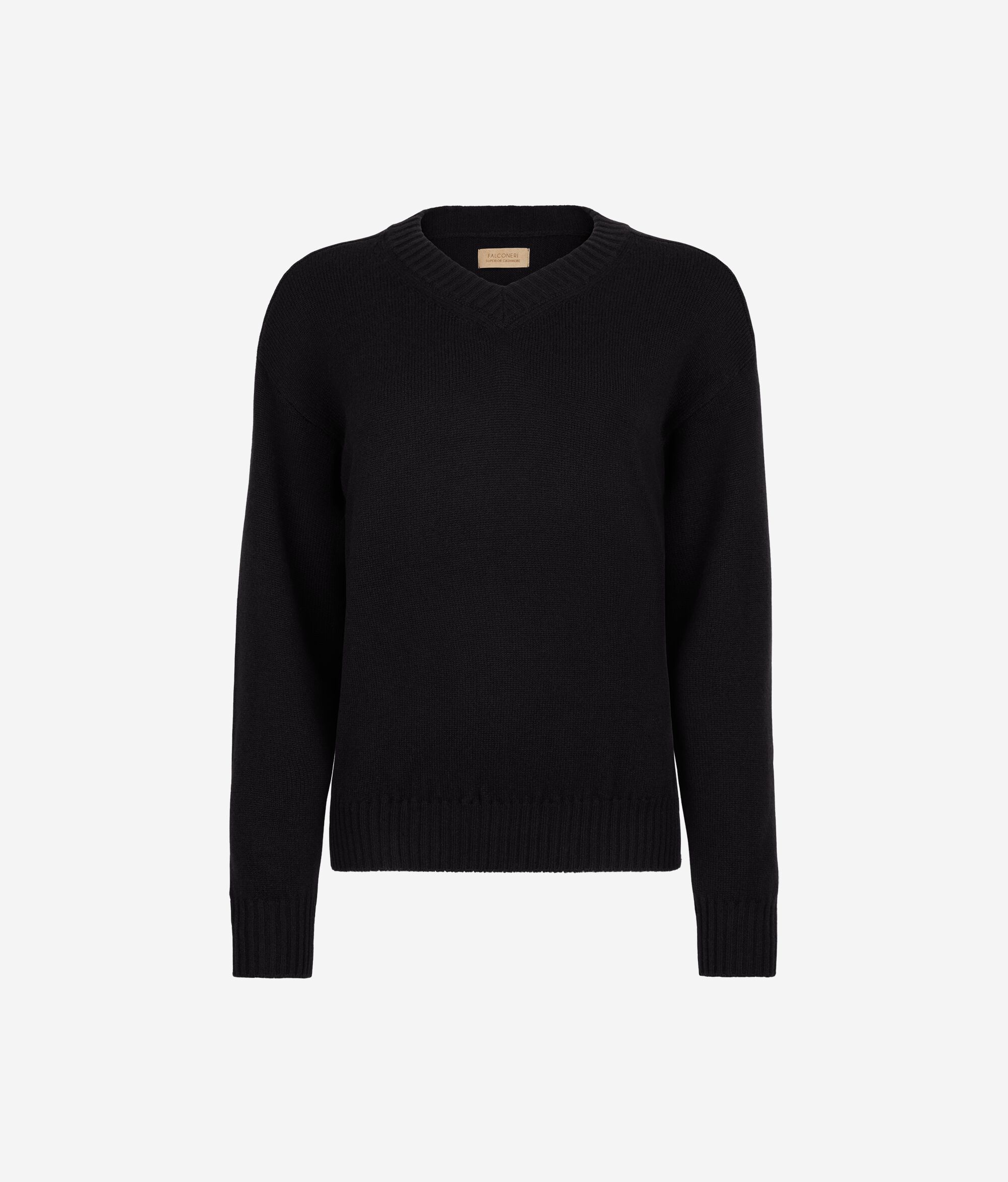Pullover mit V-Ausschnitt und Sattelschulter aus Kaschmir Ultrasoft