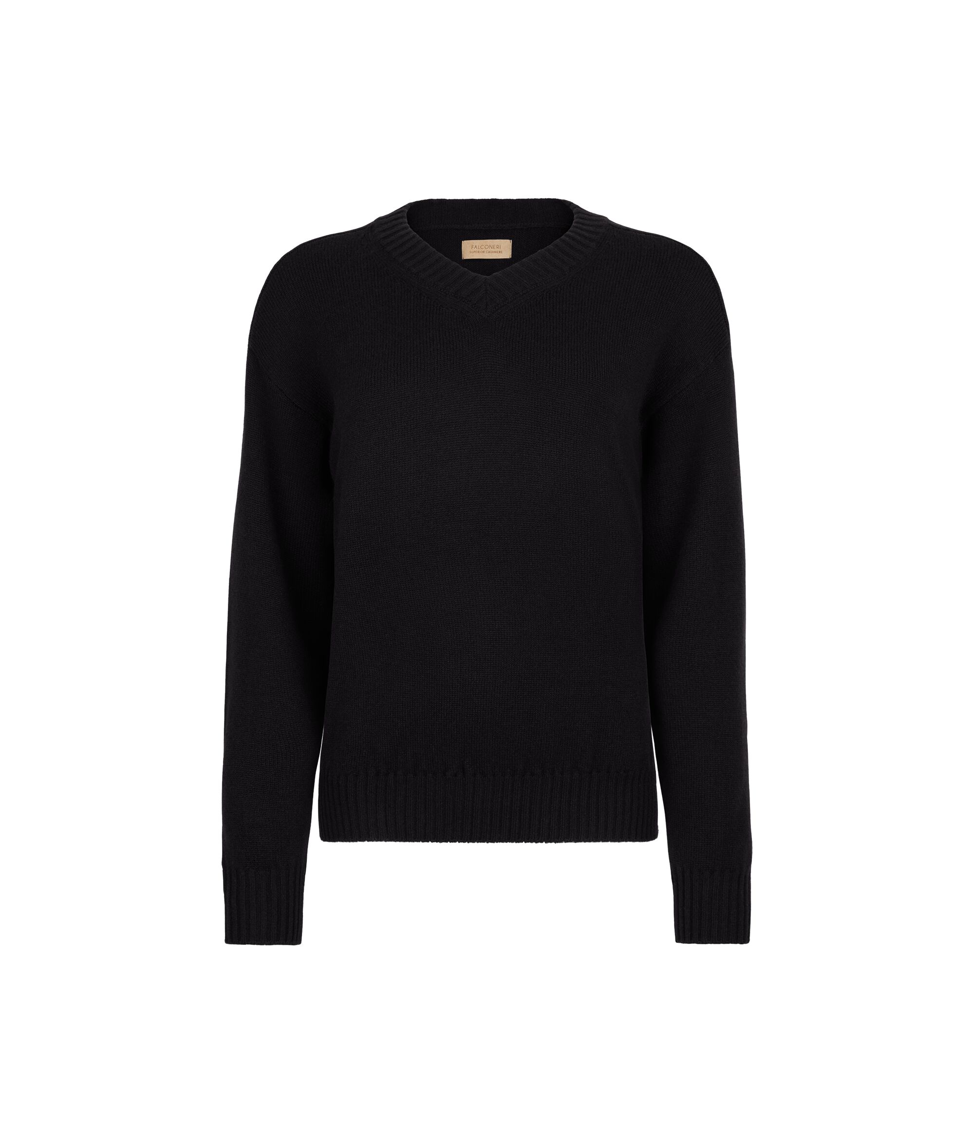 Pullover mit V-Ausschnitt und Sattelschulter aus Kaschmir Ultrasoft
