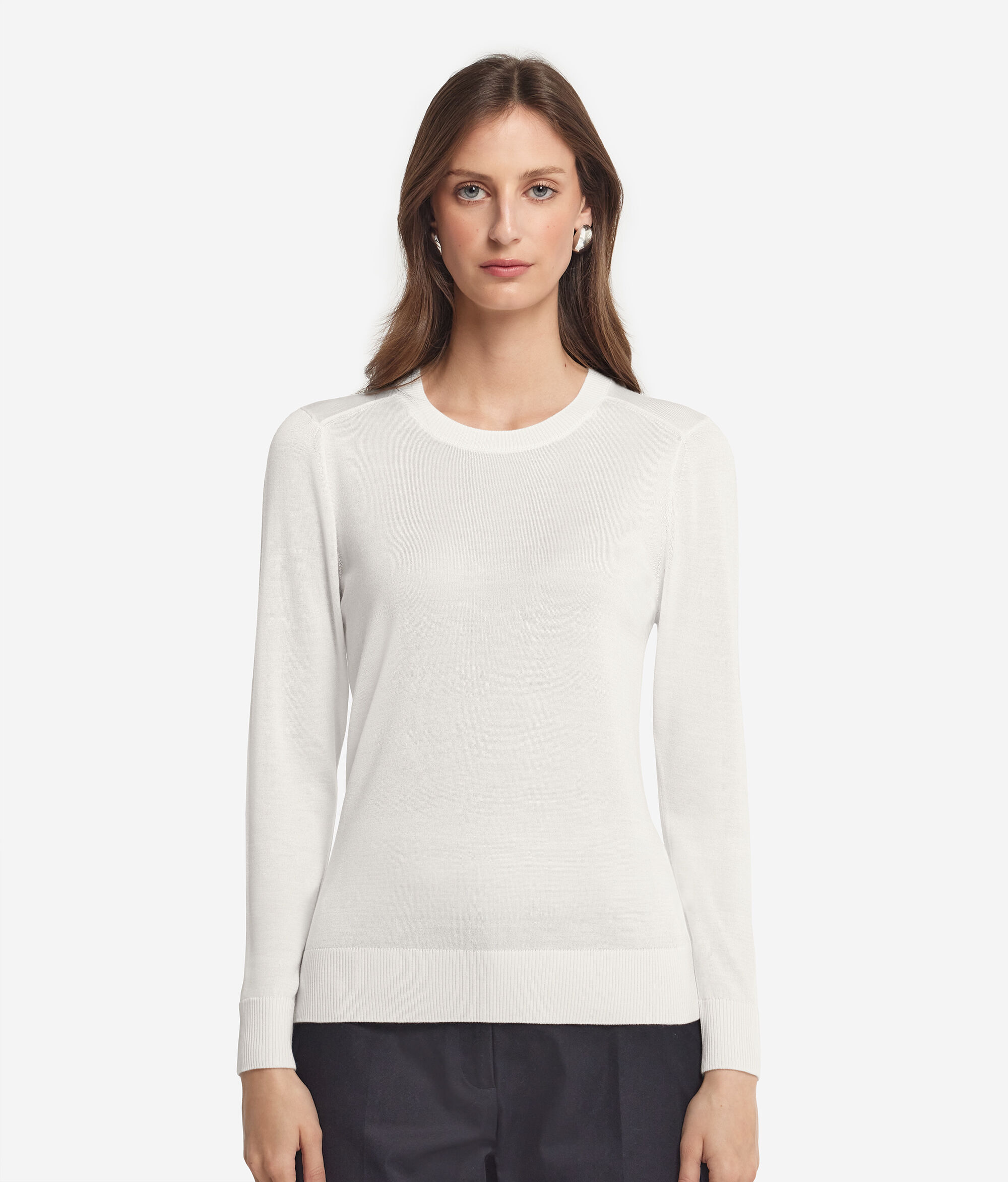 Μπλούζα με Στρογγυλή Λαιμόκοψη από Cashmere και Μετάξι