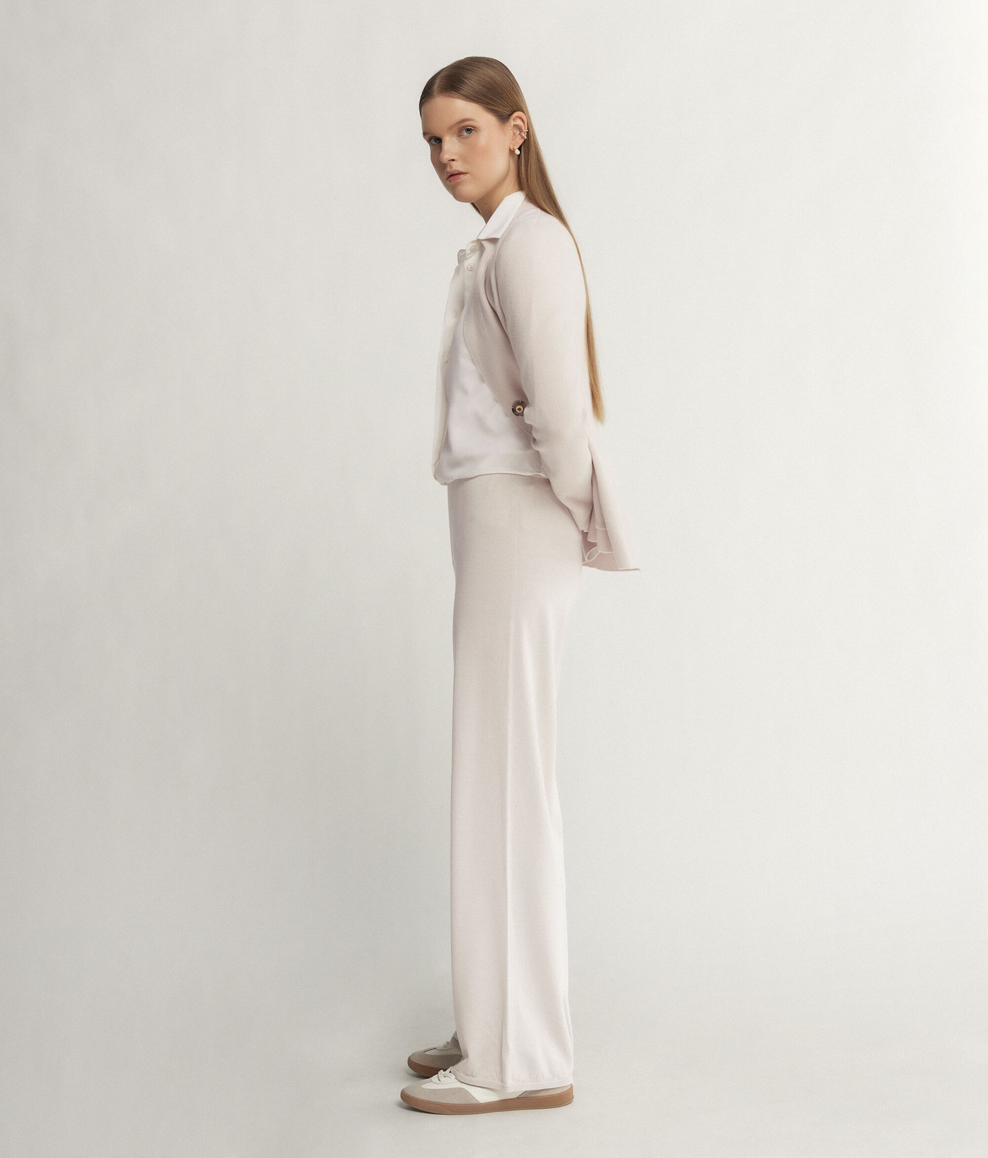 Silk and Cotton Palazzo Trousers