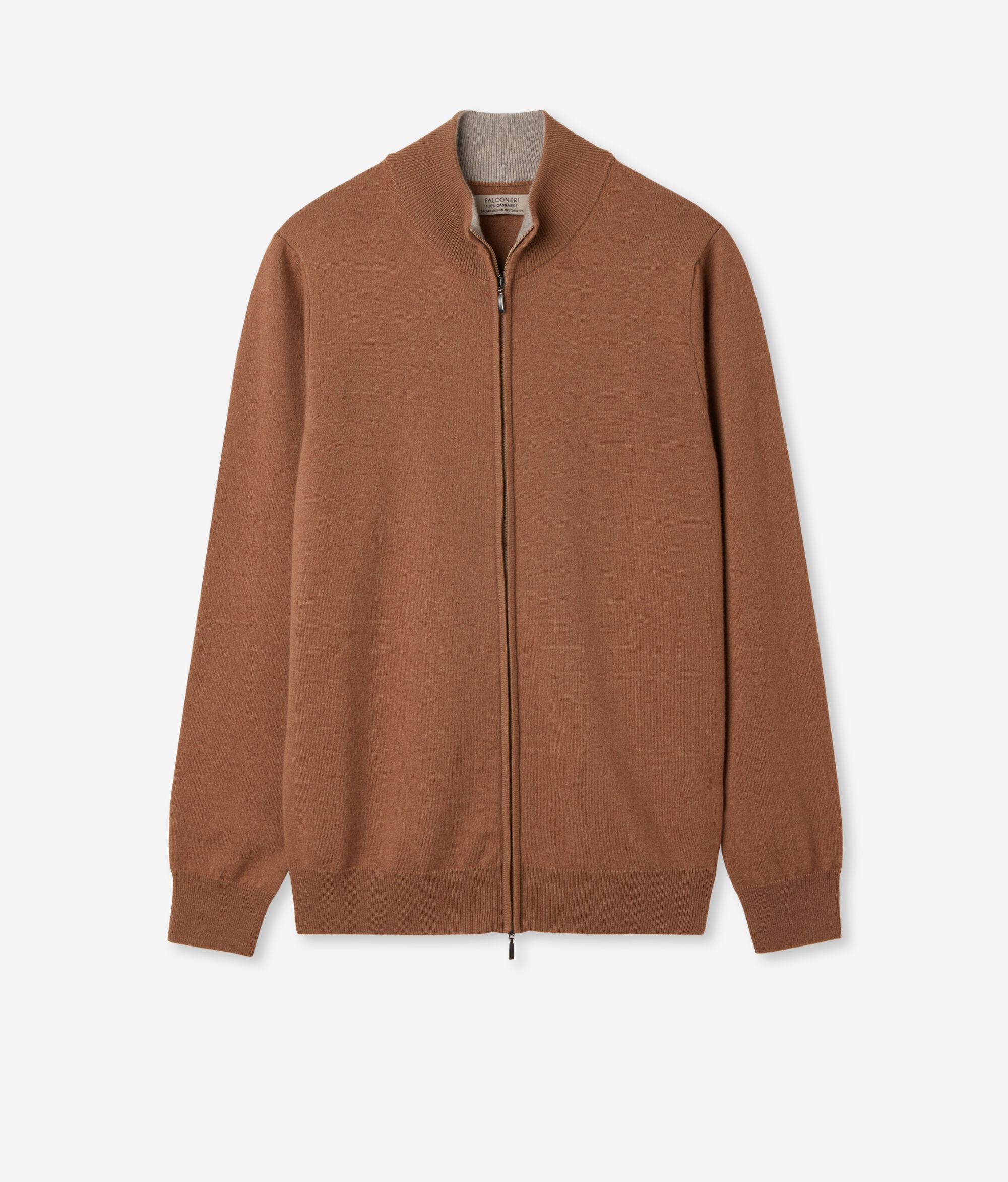 Cardigan Zip Intera in Cashmere Ultrasoft