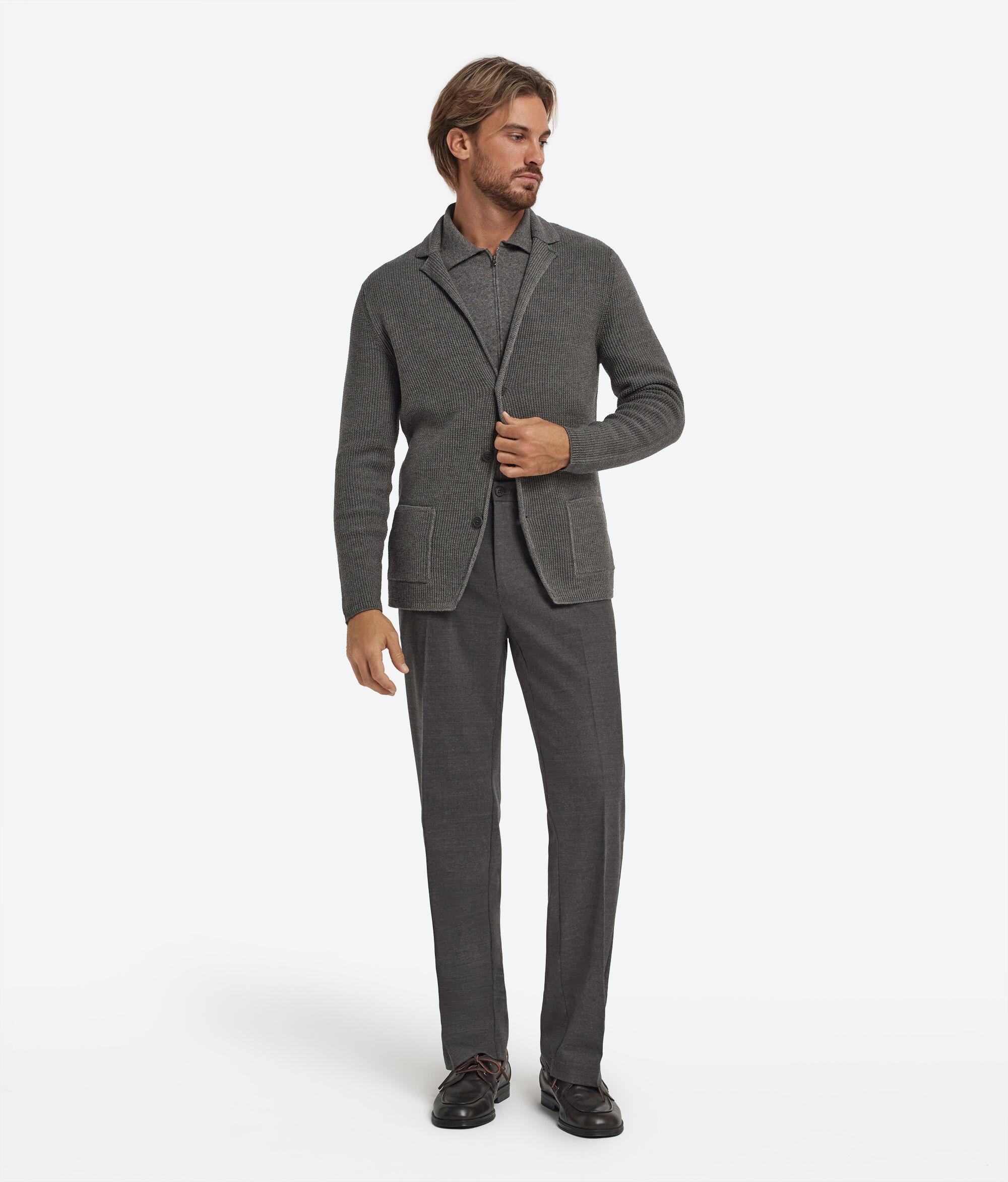 Wolljacke mit Perlmuster