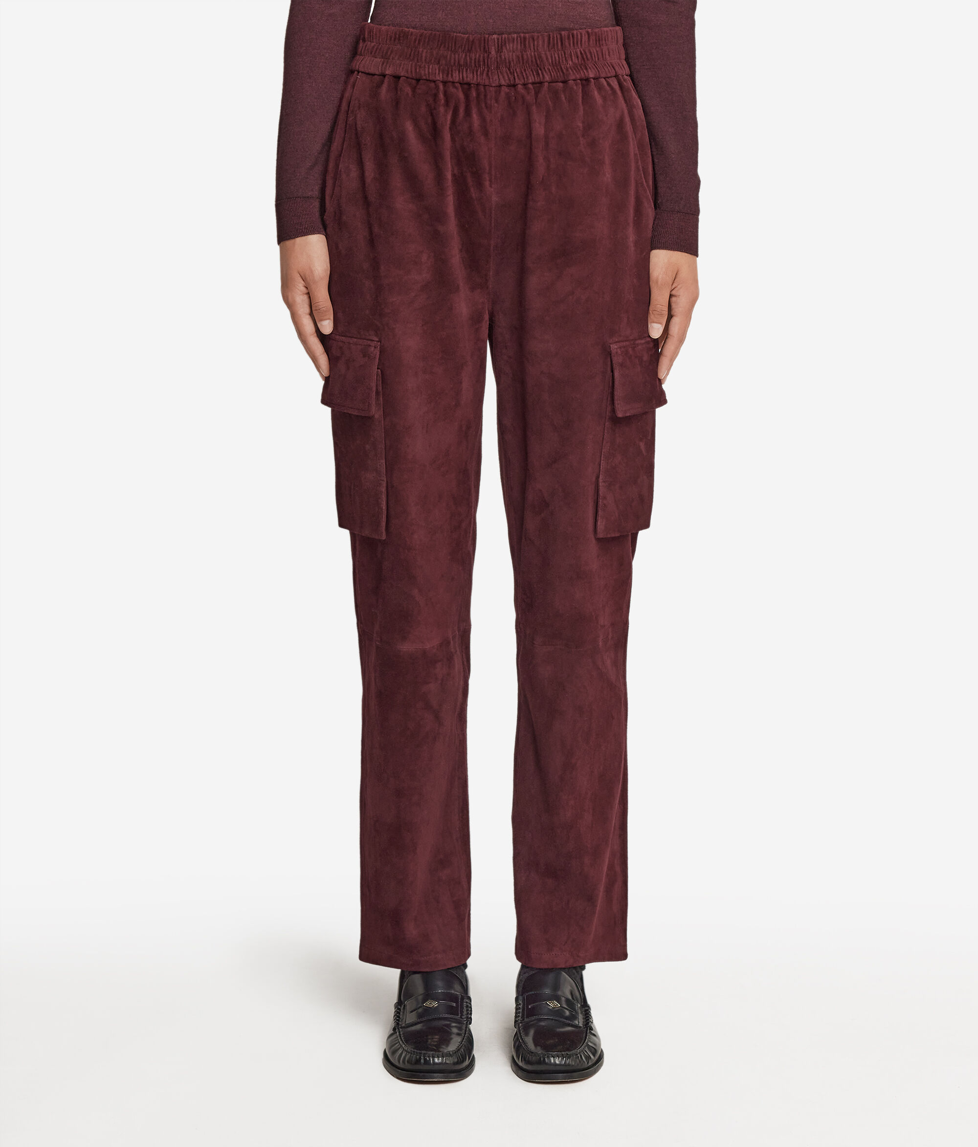 Suede Cargo Trousers