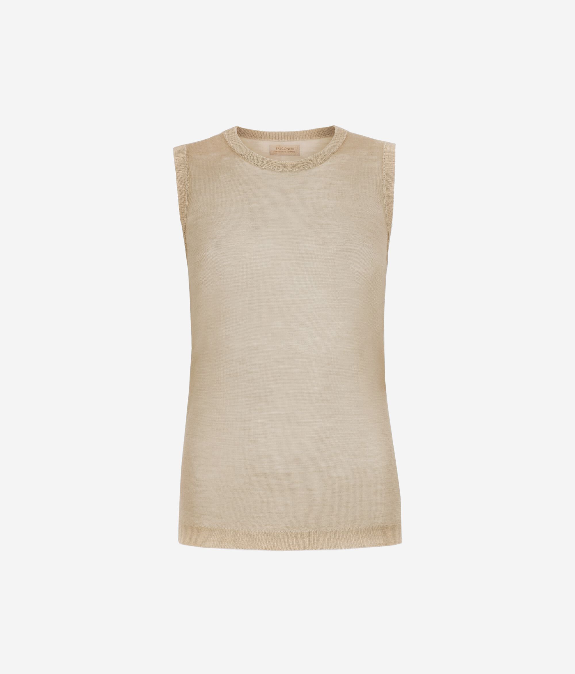 Camiseta sin mangas básica de cashmere airfine