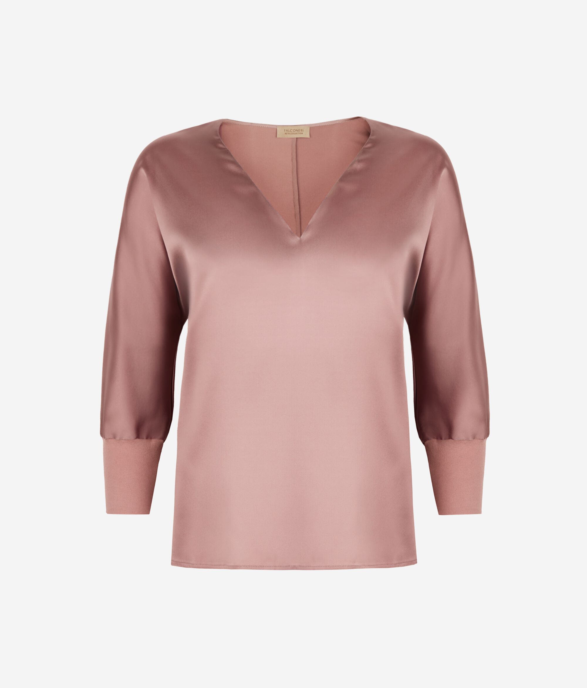 Svilena bluza s V-izrezom