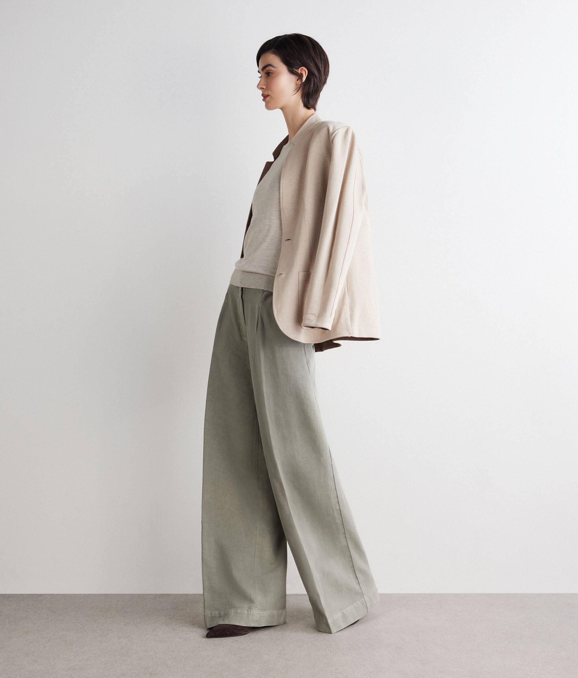 シルクファインカシミヤ クルーネック セーター