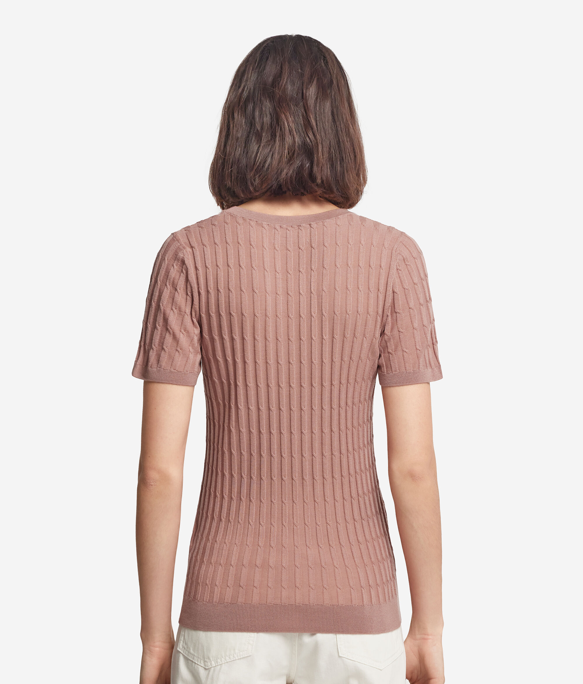 Maglia con Motivo a Treccina in Cashmere Ultrafine