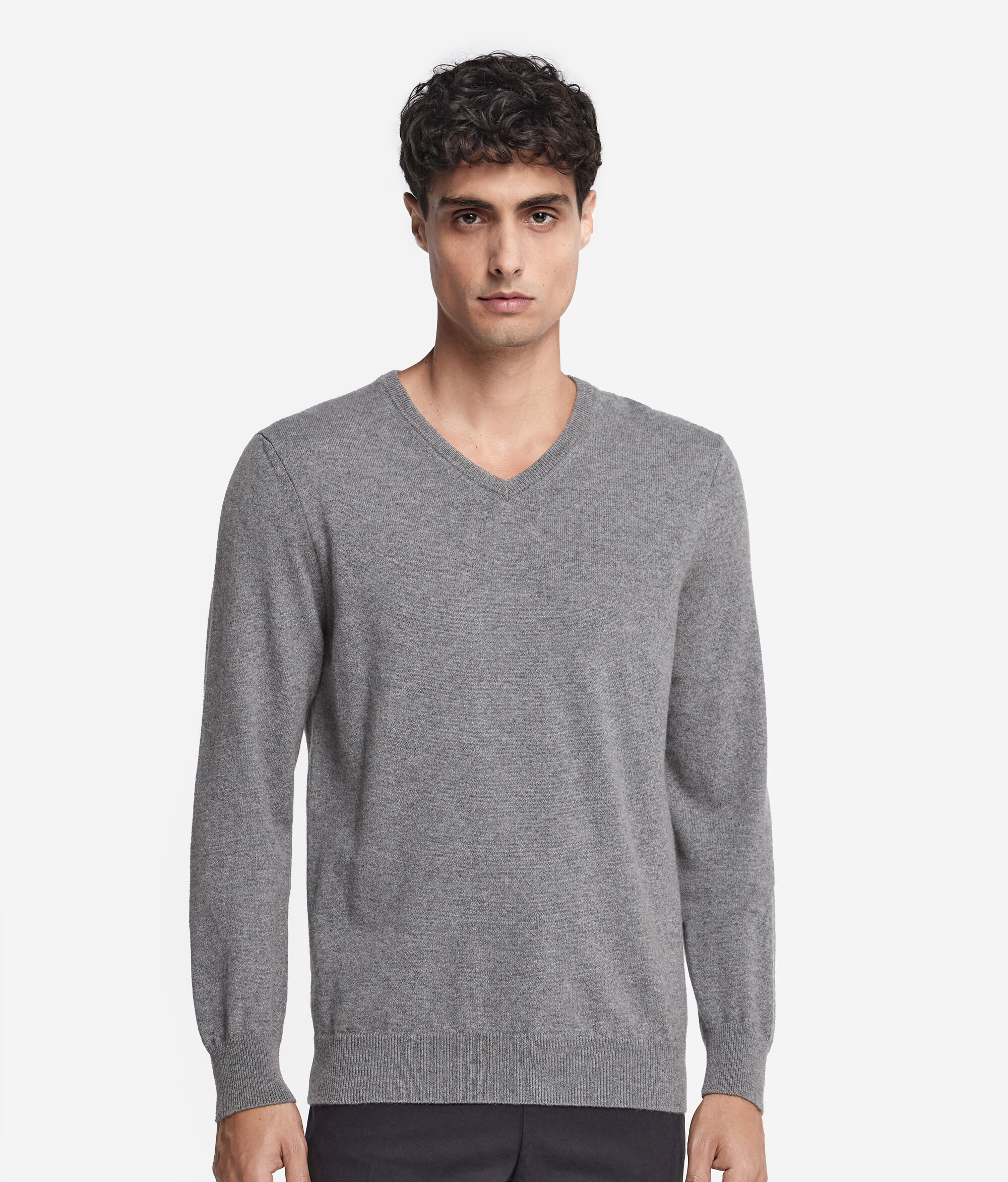 Camisola com Decote em V em Ultrasoft Cashmere