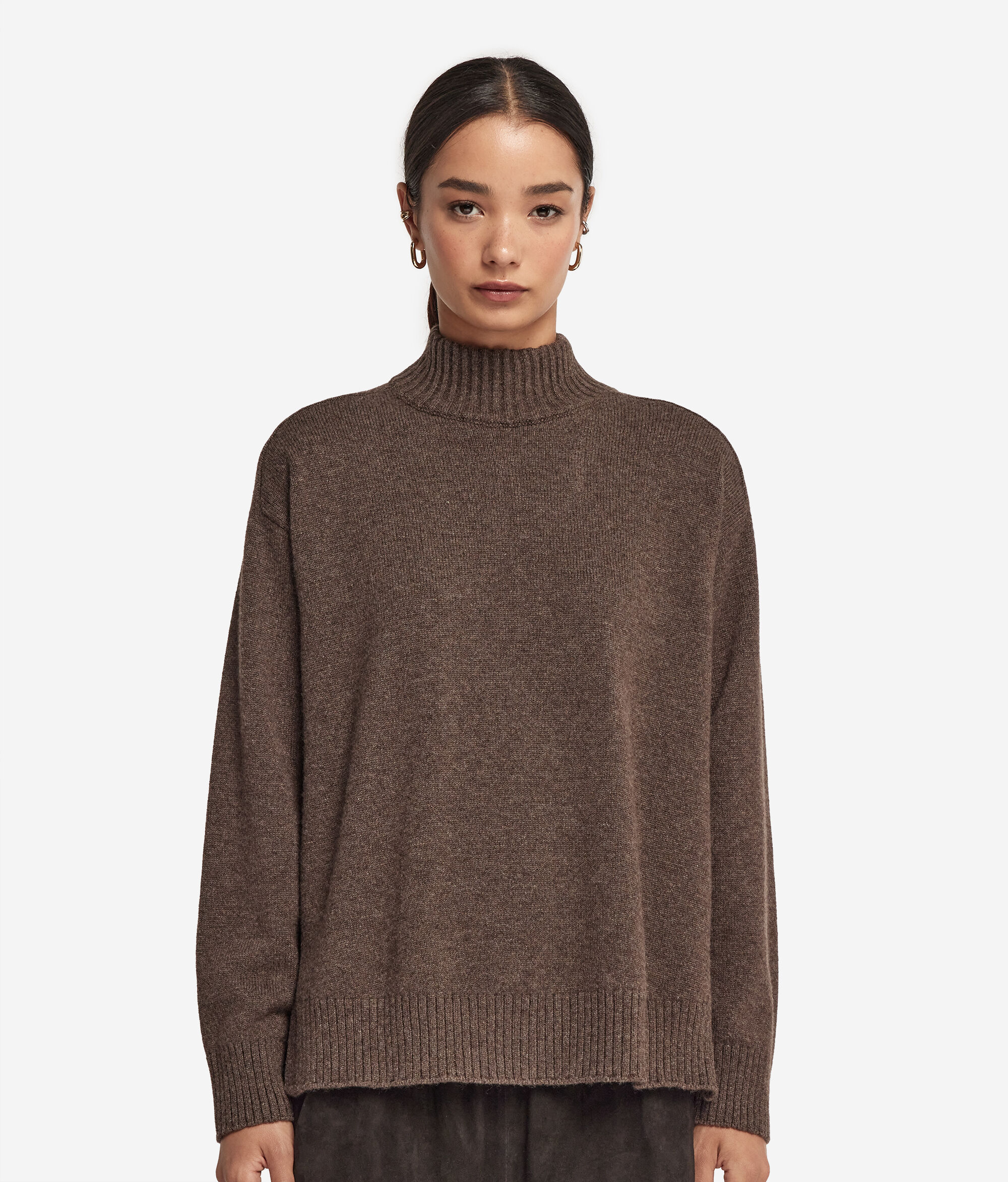 Stehkragenpullover aus Kaschmir Ultrasoft mit Sattelschulter
