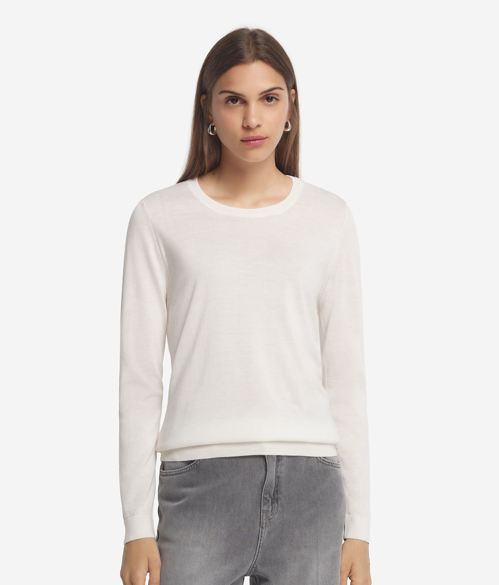 Jersey con cuello redondo de cashmere ultrafine