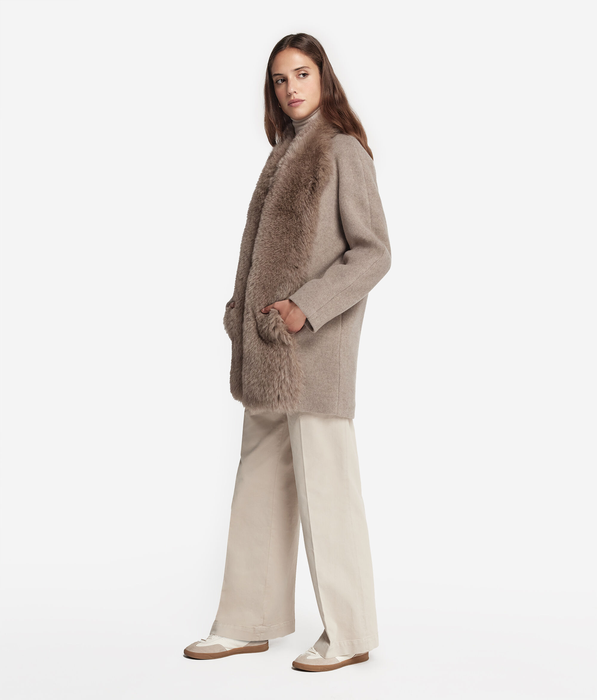 Παλτό από Cashmere με Γούνα