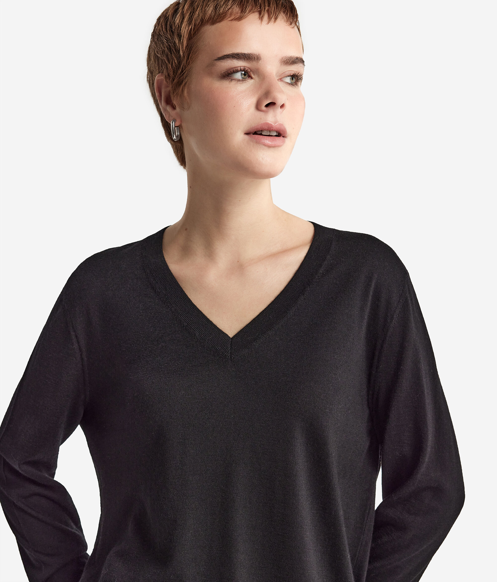 Pullover mit V-Ausschnitt aus Kaschmir Ultrafine