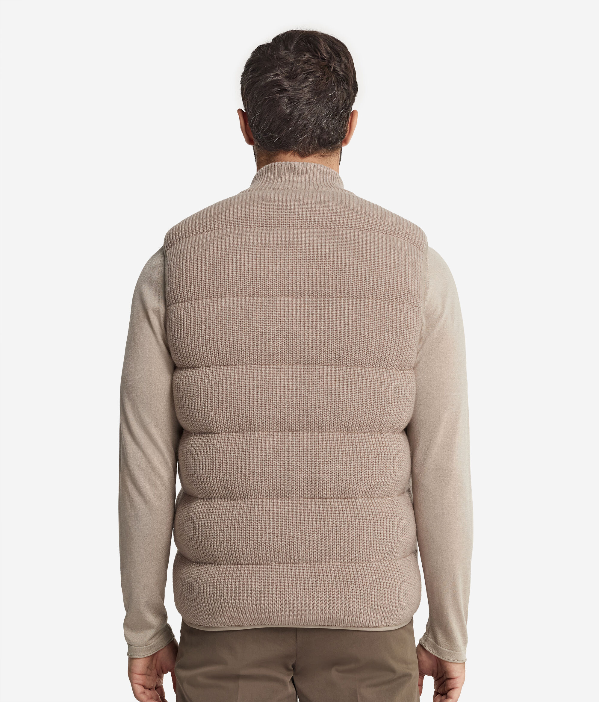 Reversible Cashmere Sleeveless Short Quilted Jacket