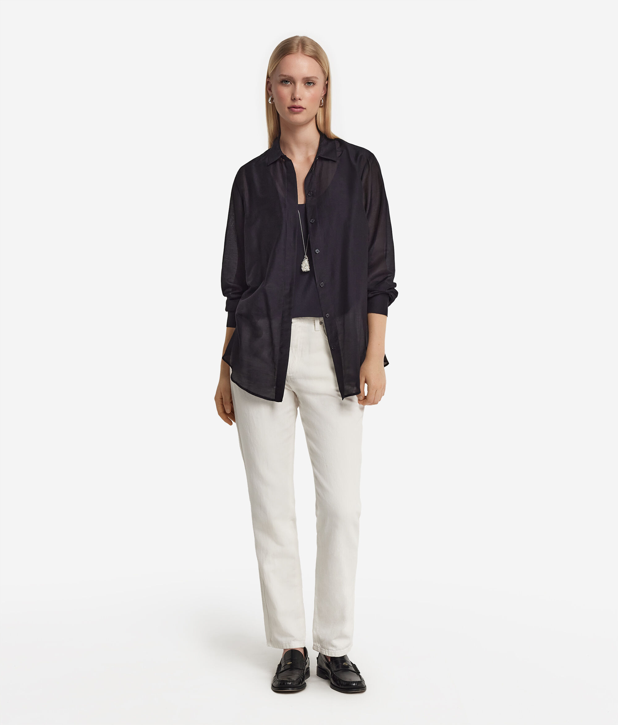Camicia Colletto Mussola in Cotone e Seta