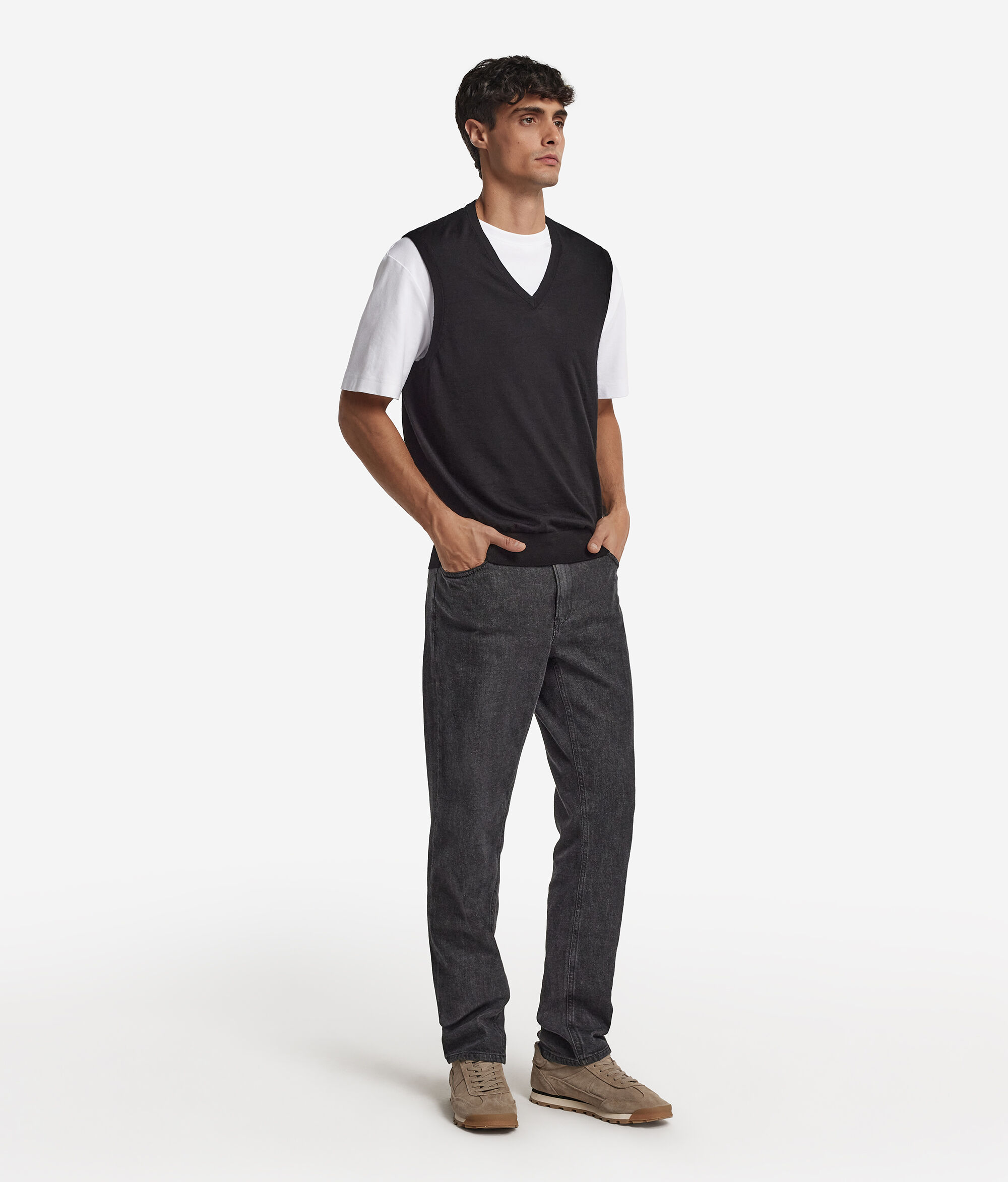 Ultrafine Cashmere Sleeveless V-Neck Jumper