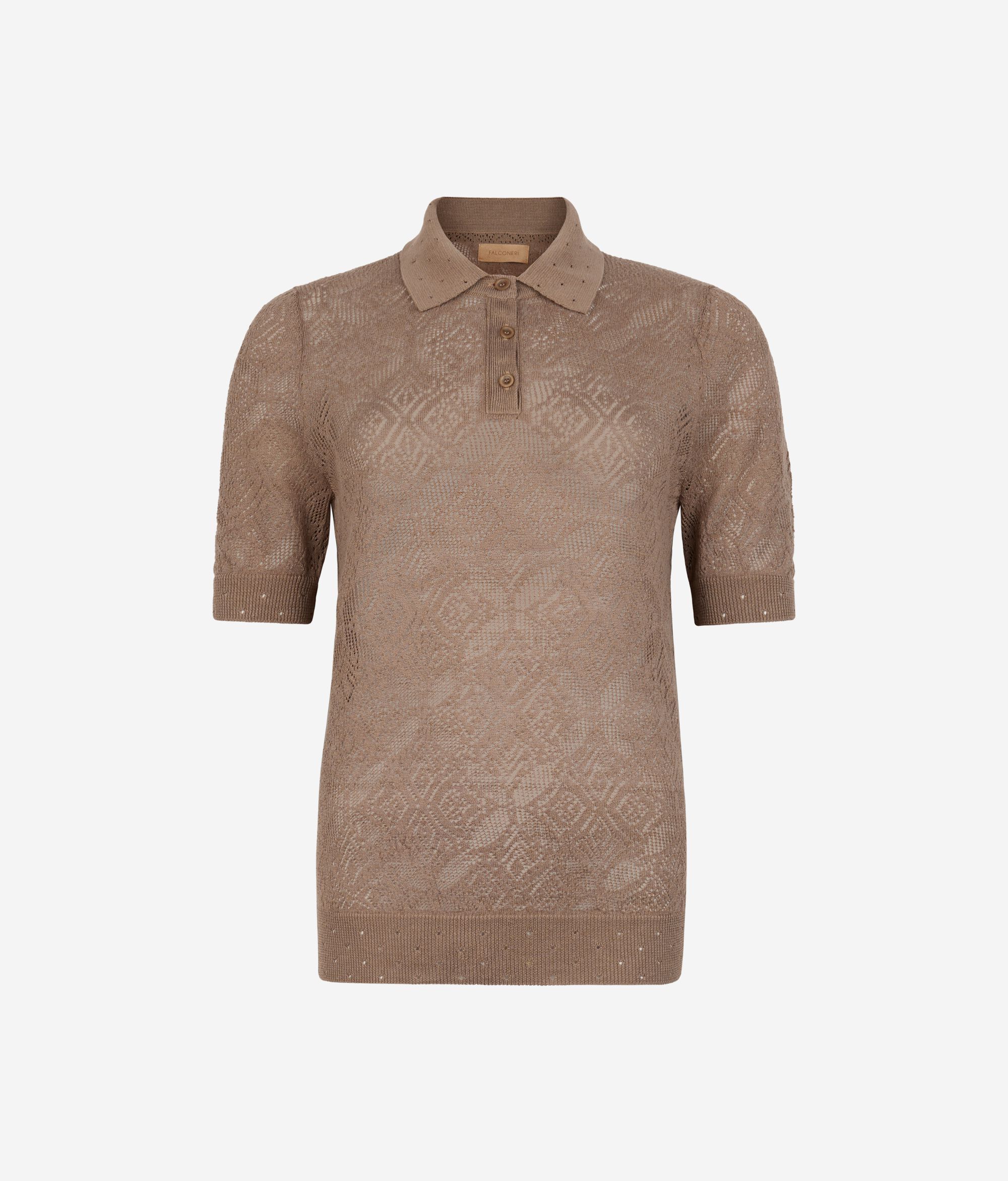 Polo ajouré en maille dentelle