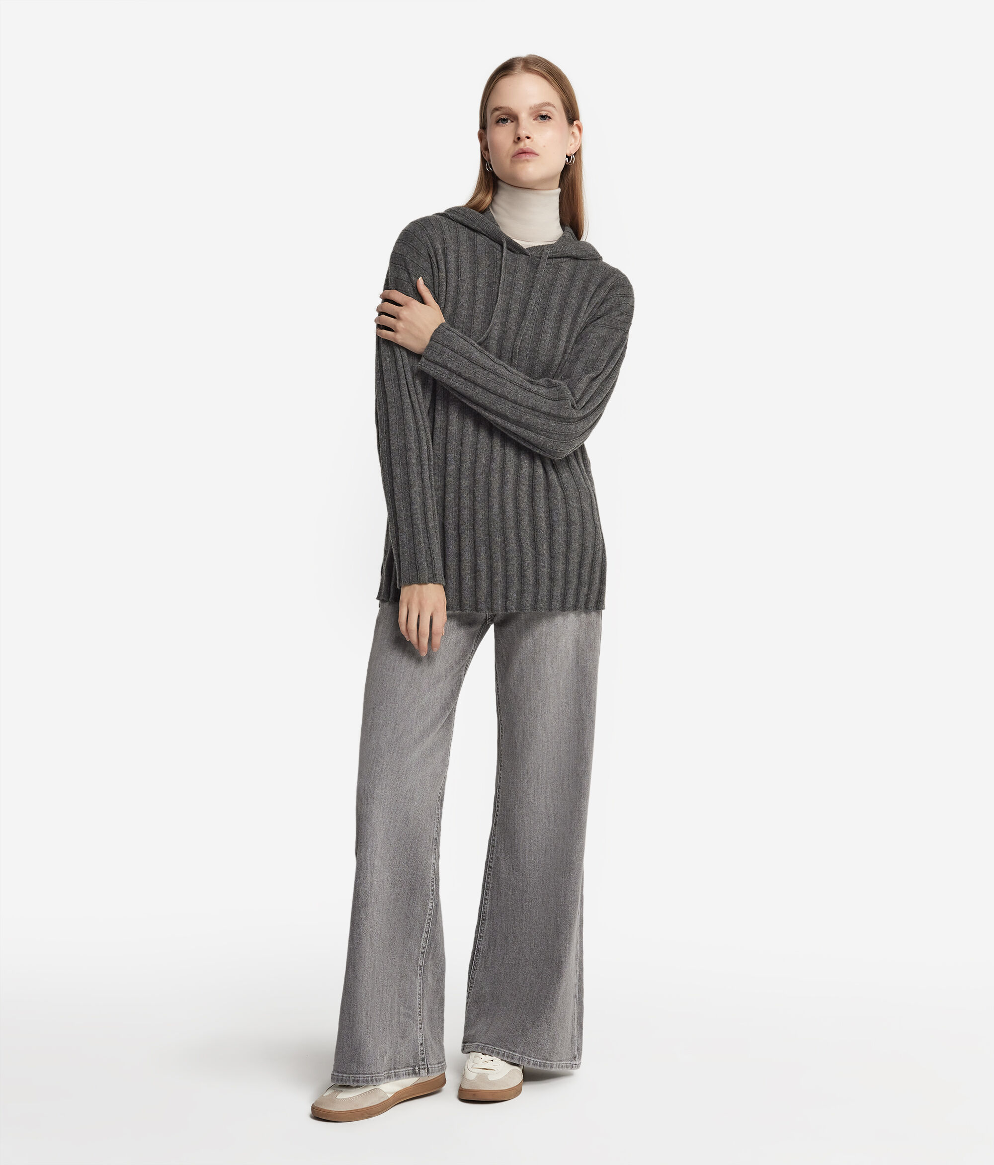 Sweatshirt côtelé en cachemire ultra-doux