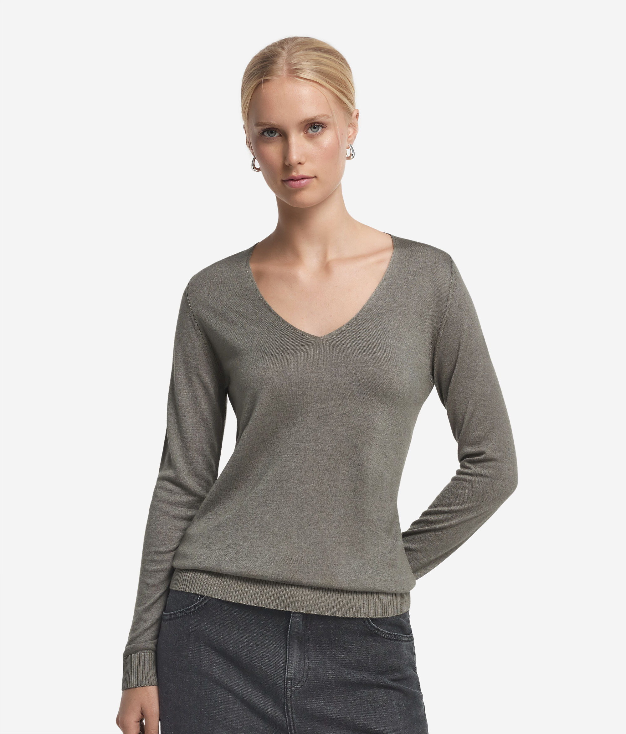 Pullover mit V-Ausschnitt aus Kaschmir Ultrafine