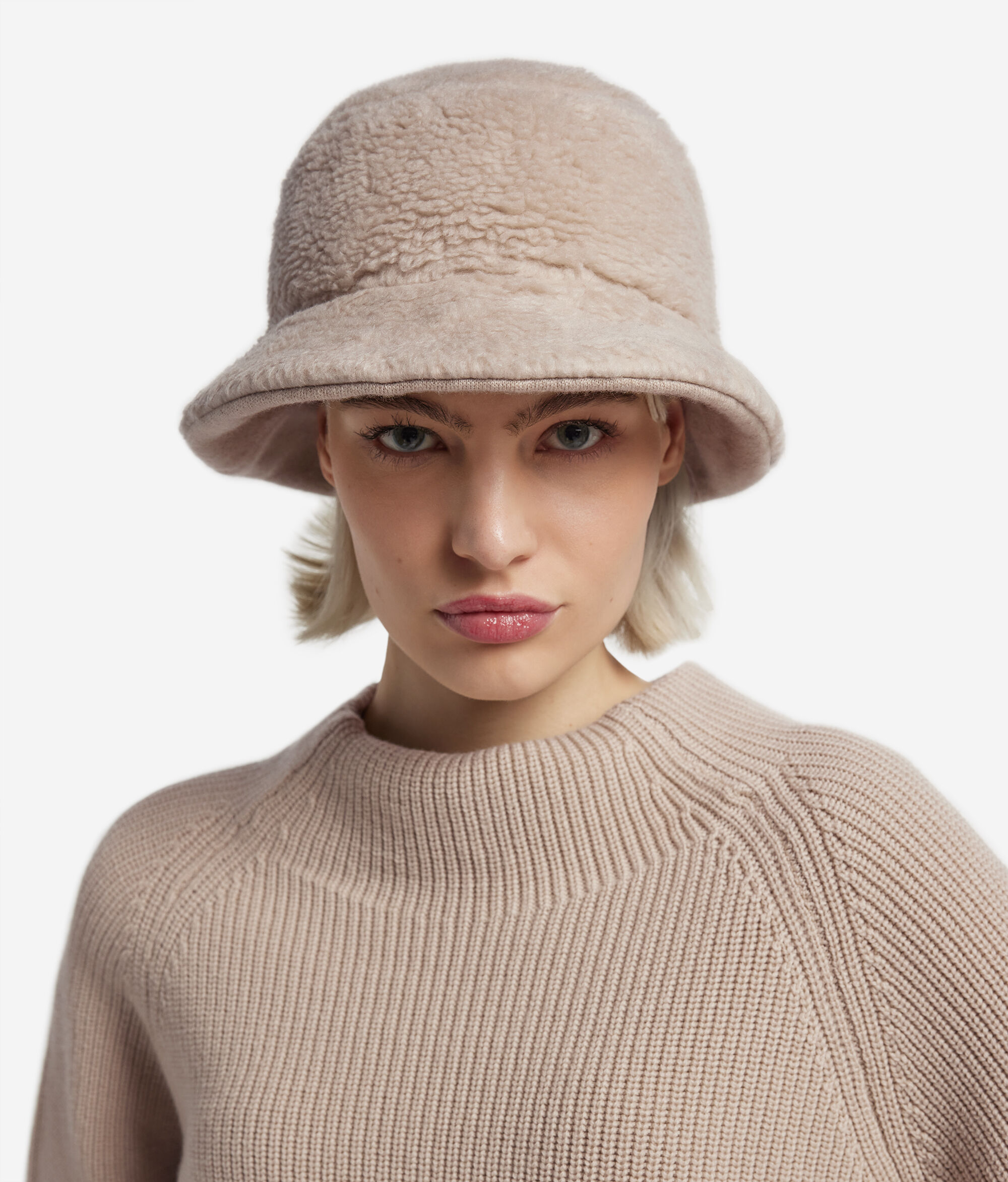 Bucket reversibile in cashmere