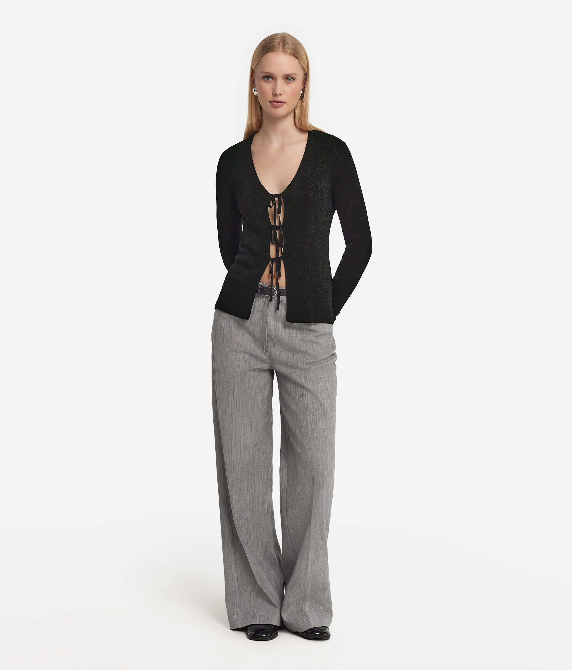 Cardigan Lamé com Laços