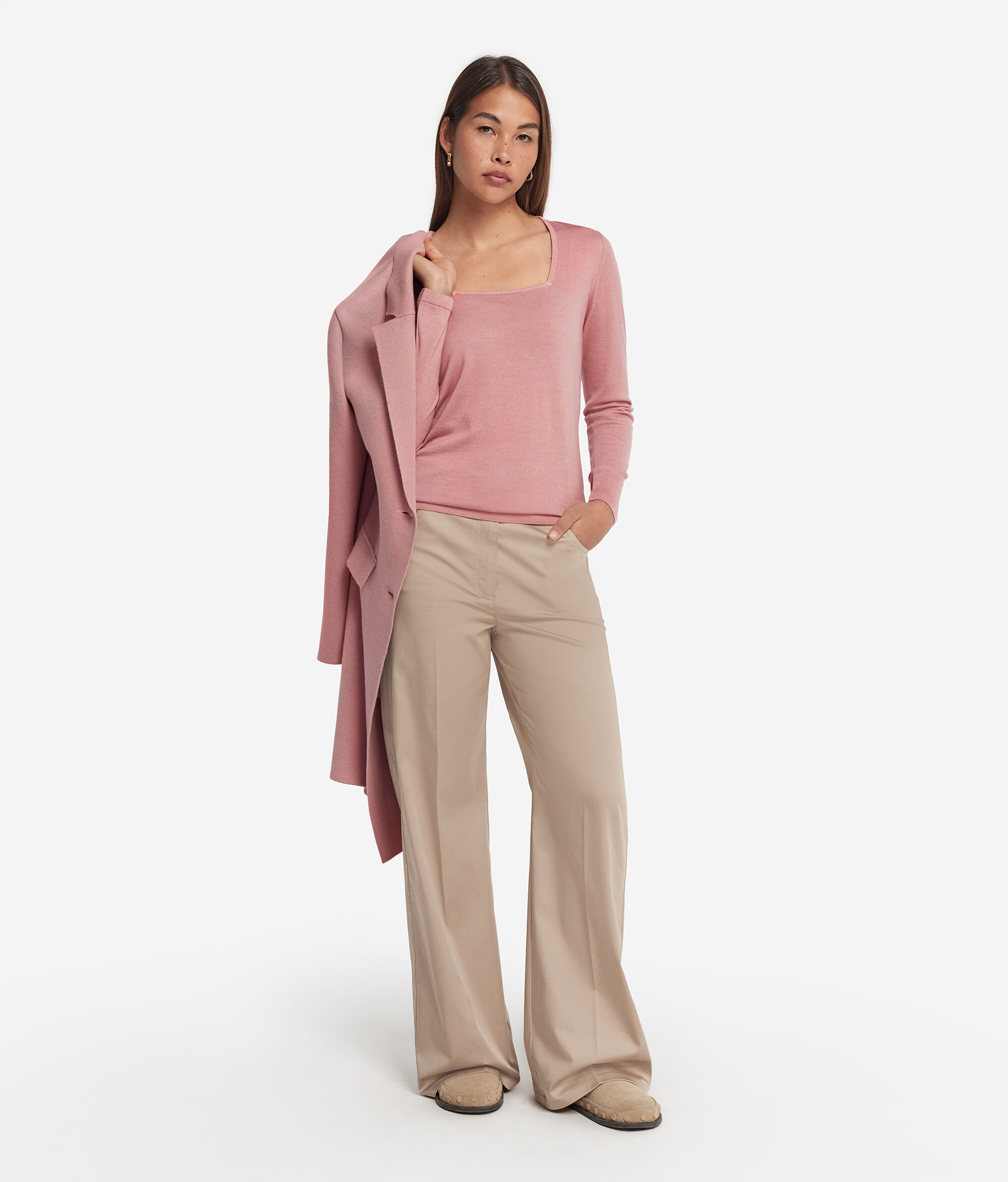 Pullover mit quadratischem Ausschnitt aus Kaschmir Ultrafine