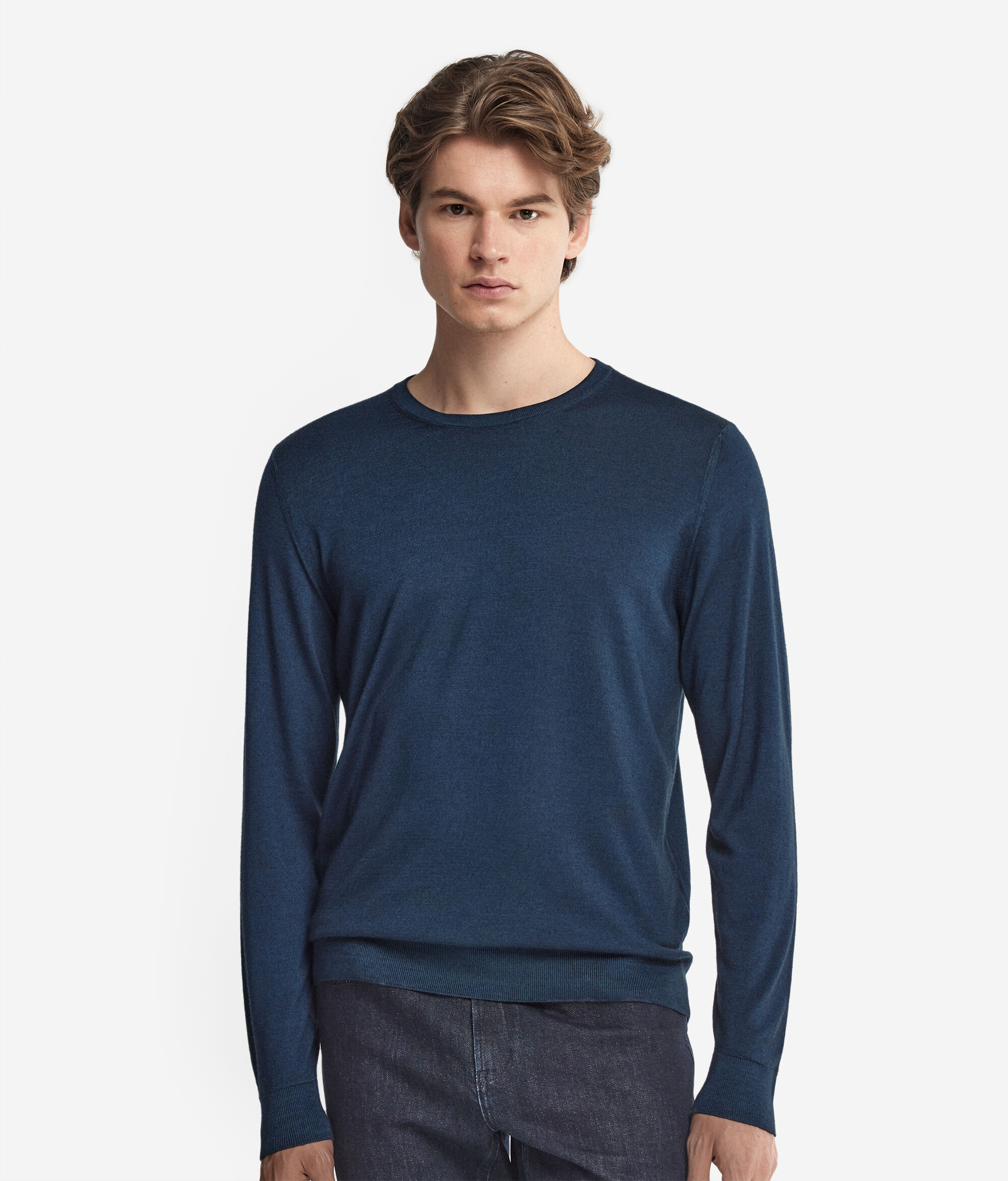 Camisola com Decote Redondo em Ultrafine Cashmere