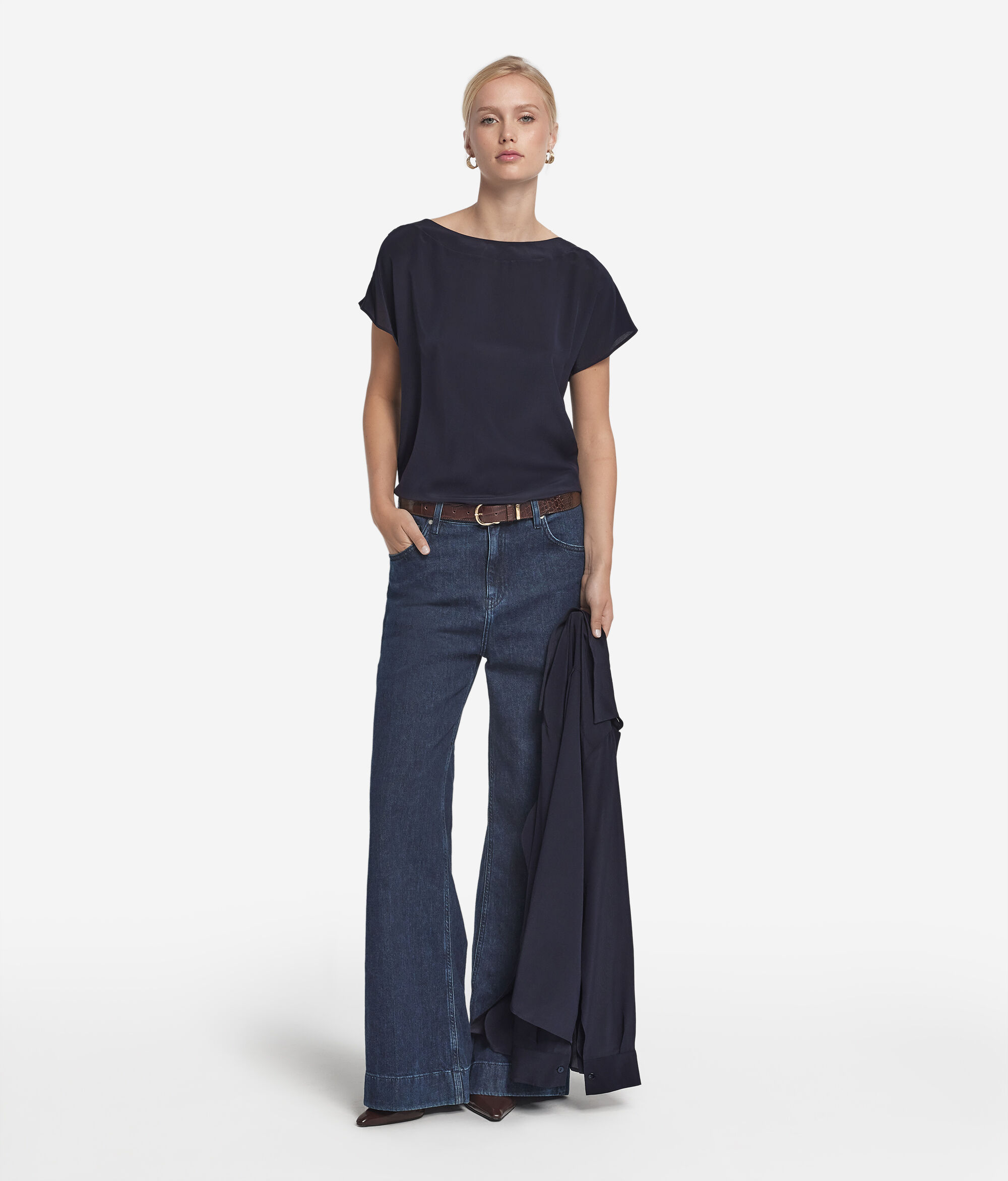 Silk and Modal Boat-Neck T-Shirt