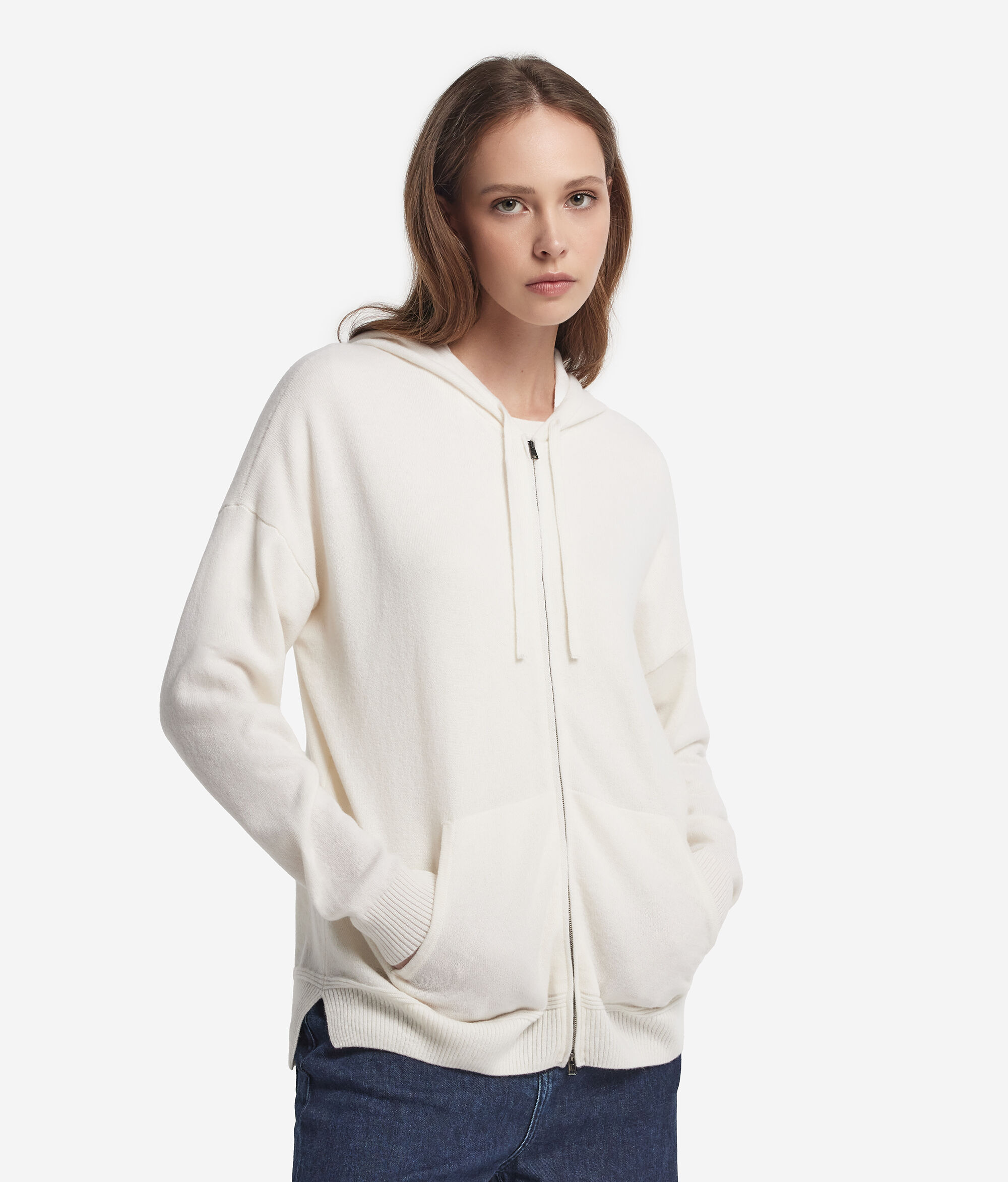 Sweatshirt aus Kaschmir Ultrasoft mit Kapuze