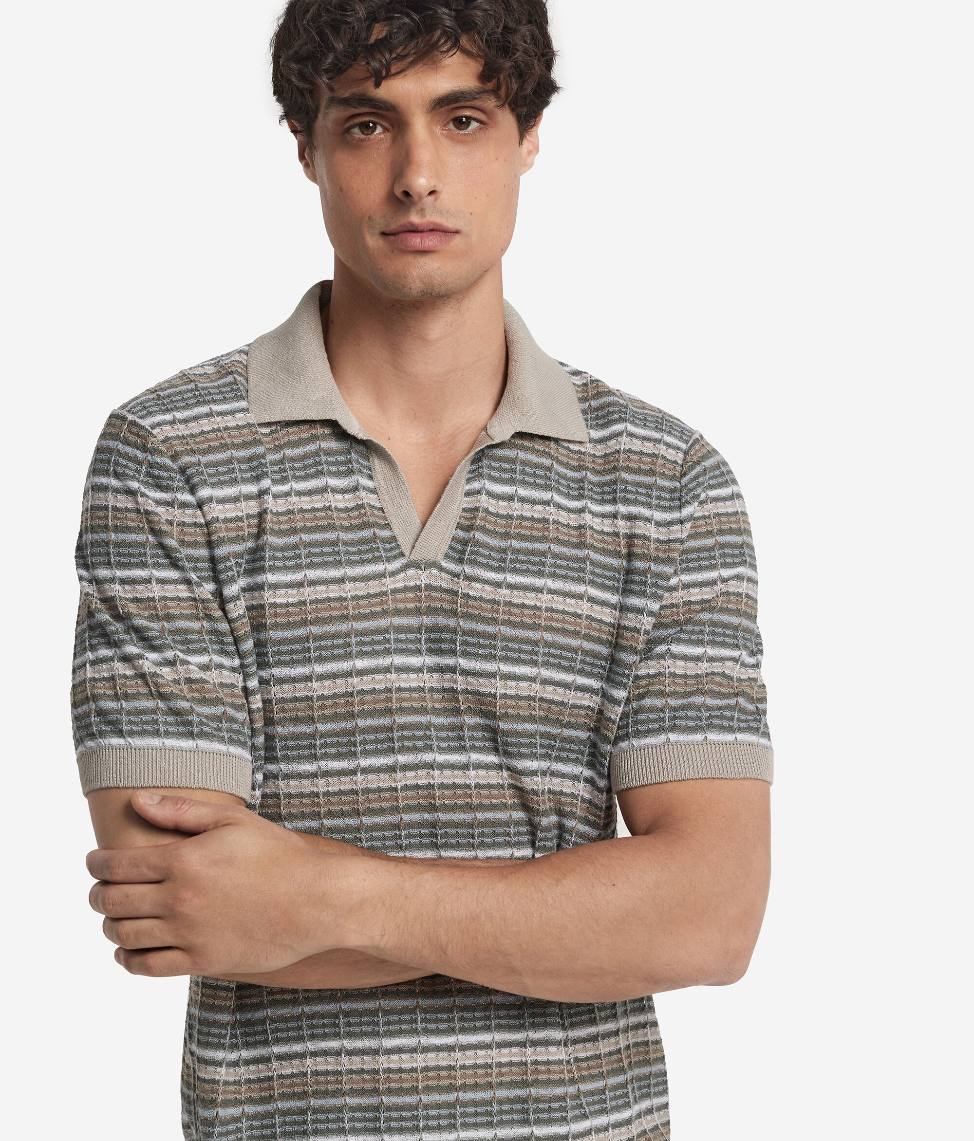 Kurzarm-Poloshirt mit Streifenmuster