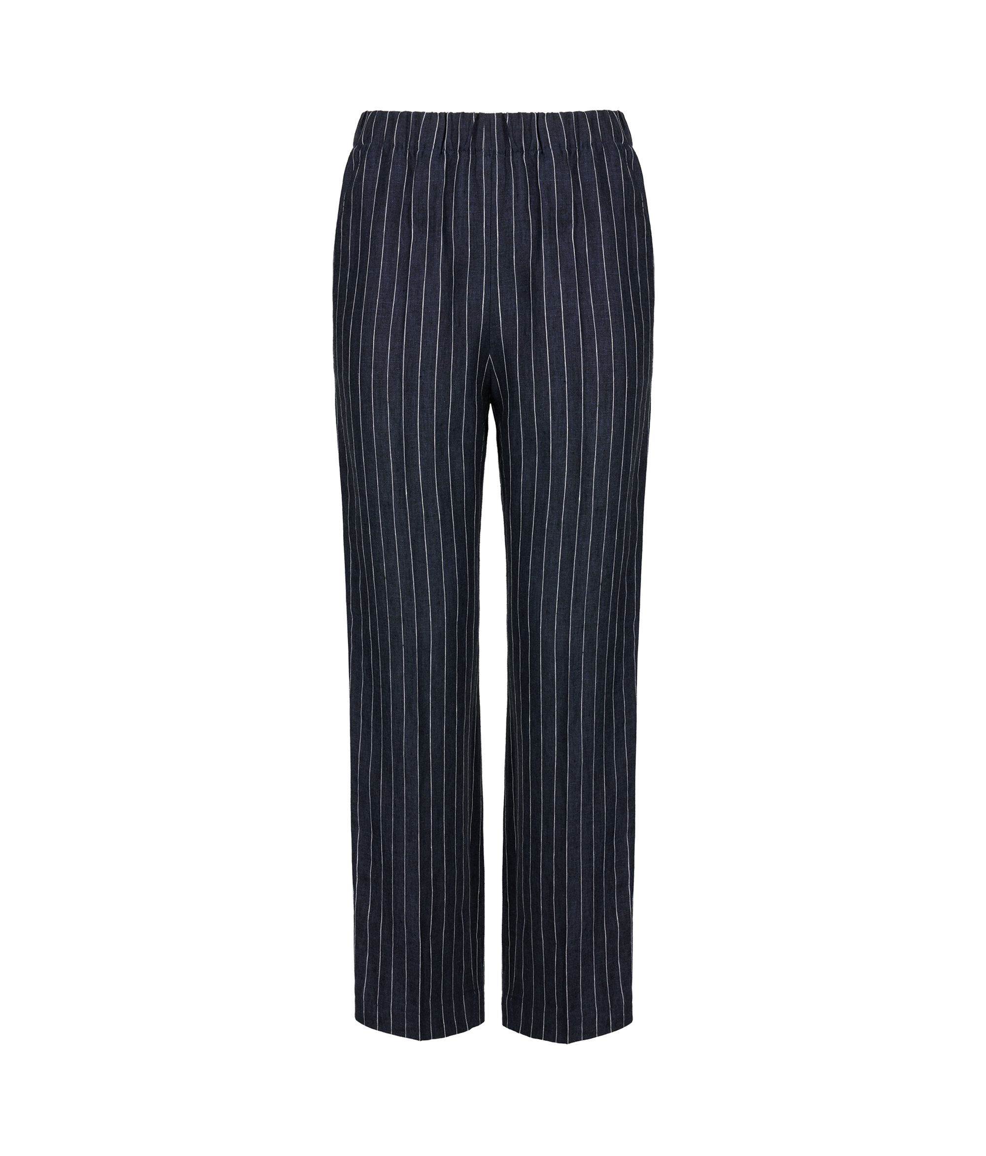 Pinstriped linen trousers